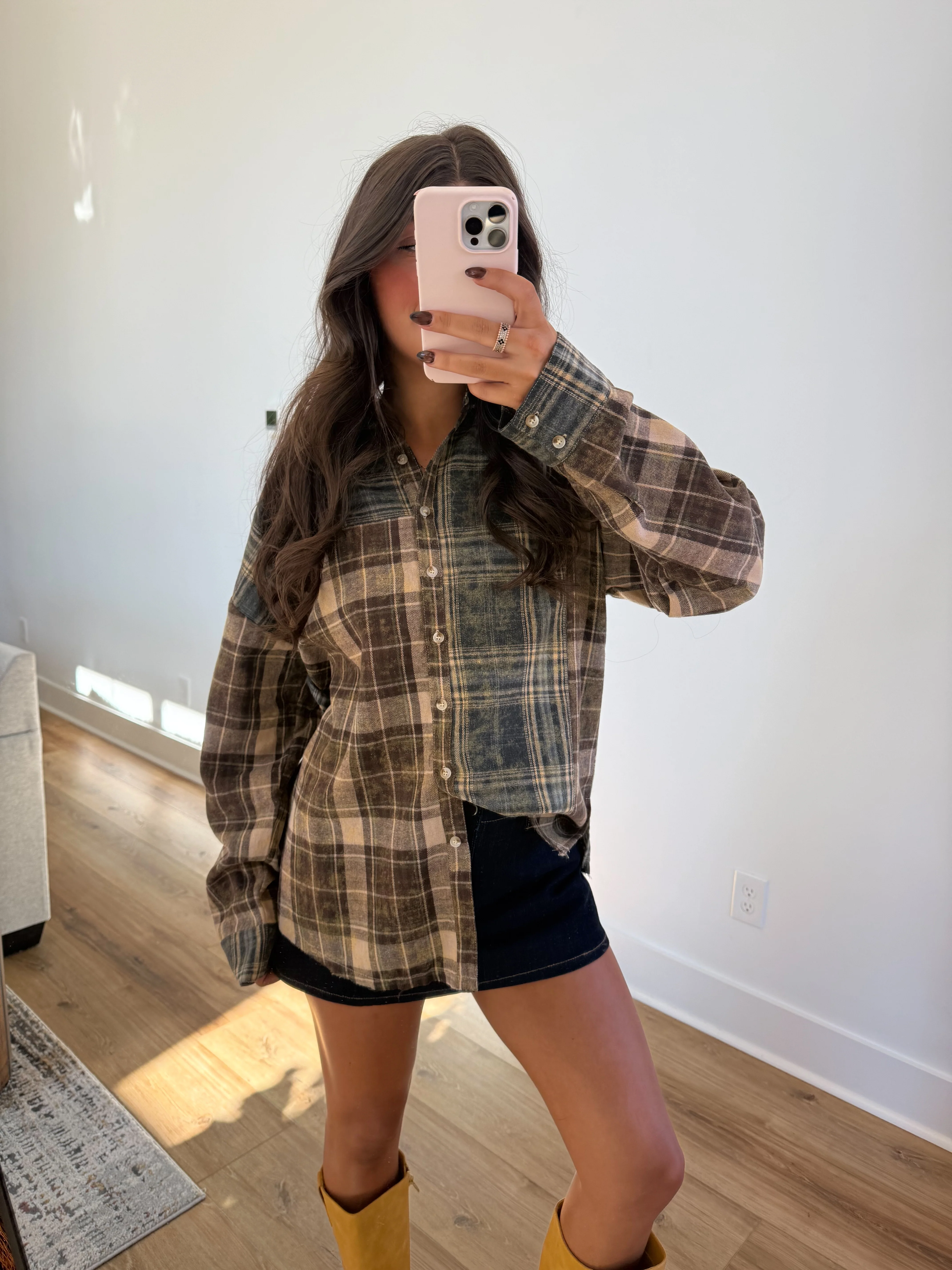 Colorblock Plaid Flannel - Image 2