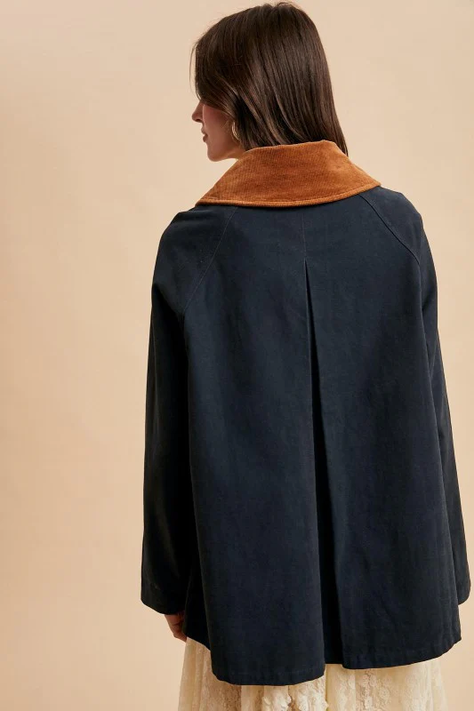 Corduroy Collar Barn Jacket (Navy) - Image 10