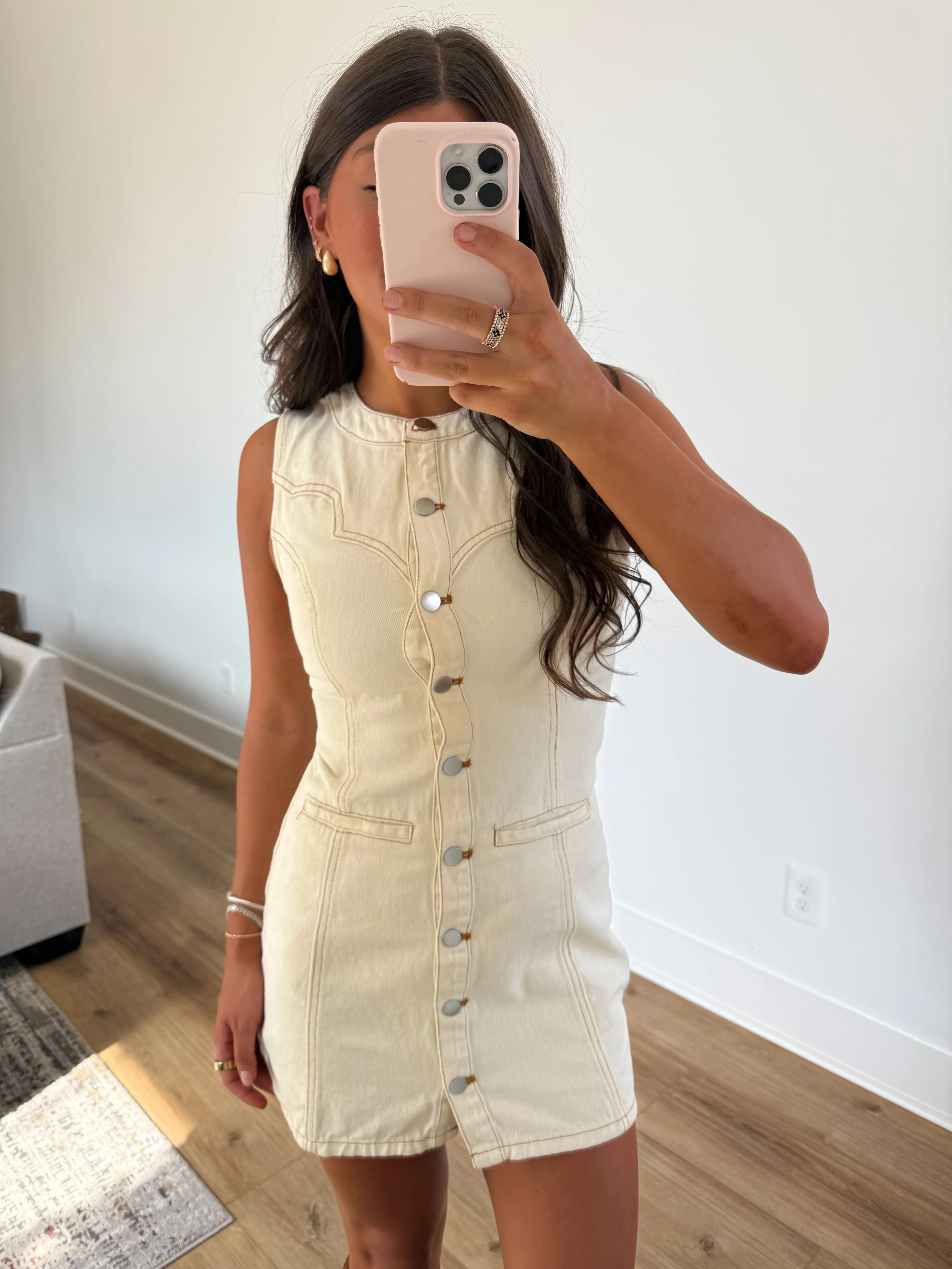 Cowgirl Cream Denim Dress - Image 2