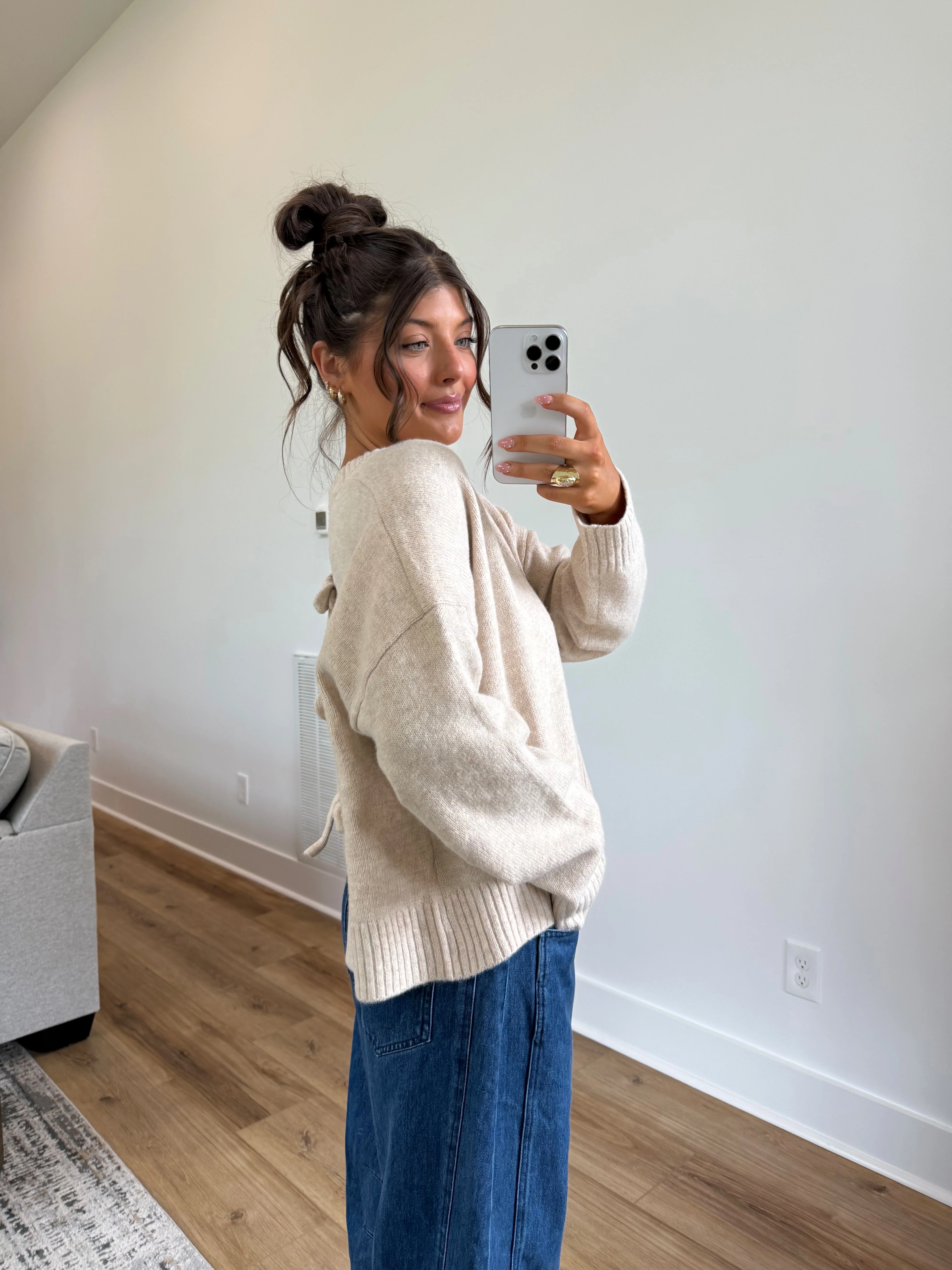 Cozy Caramel Bow Sweater - Image 4