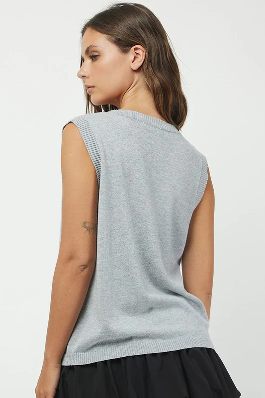 Cozy Slate Sweater Vest - Image 8