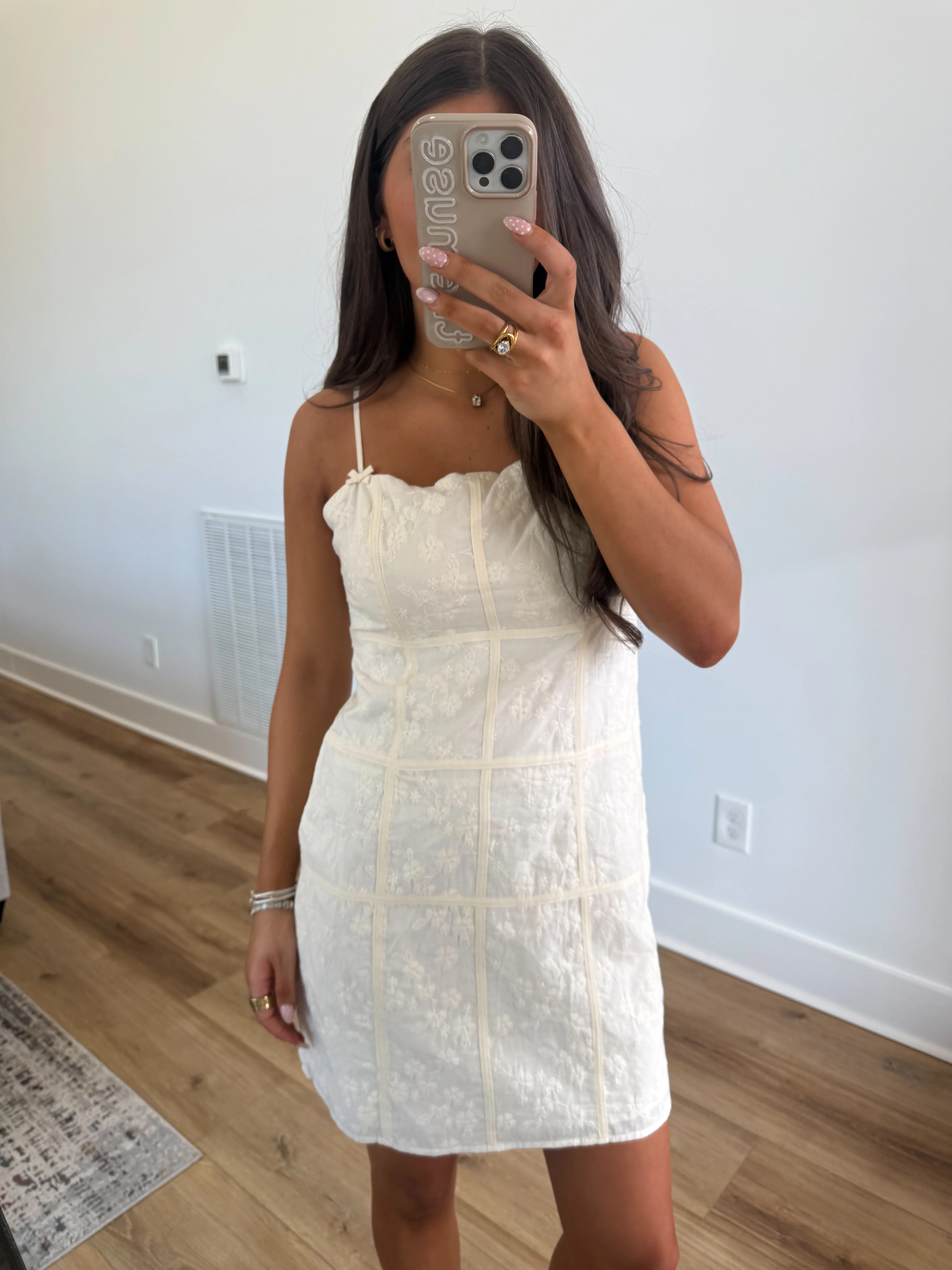 Cream Daisies Mini Dress - Image 2