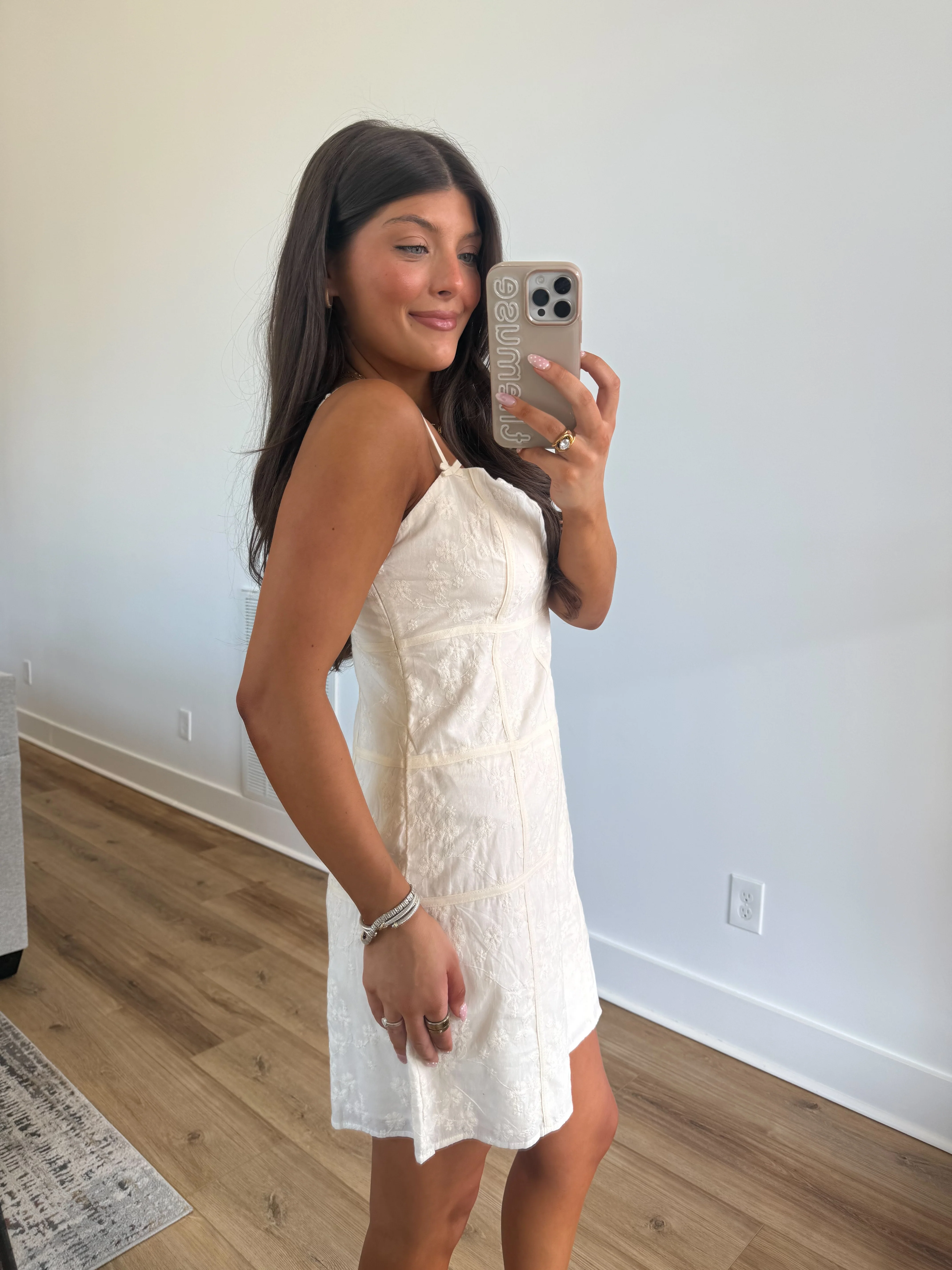 Cream Daisies Mini Dress - Image 3