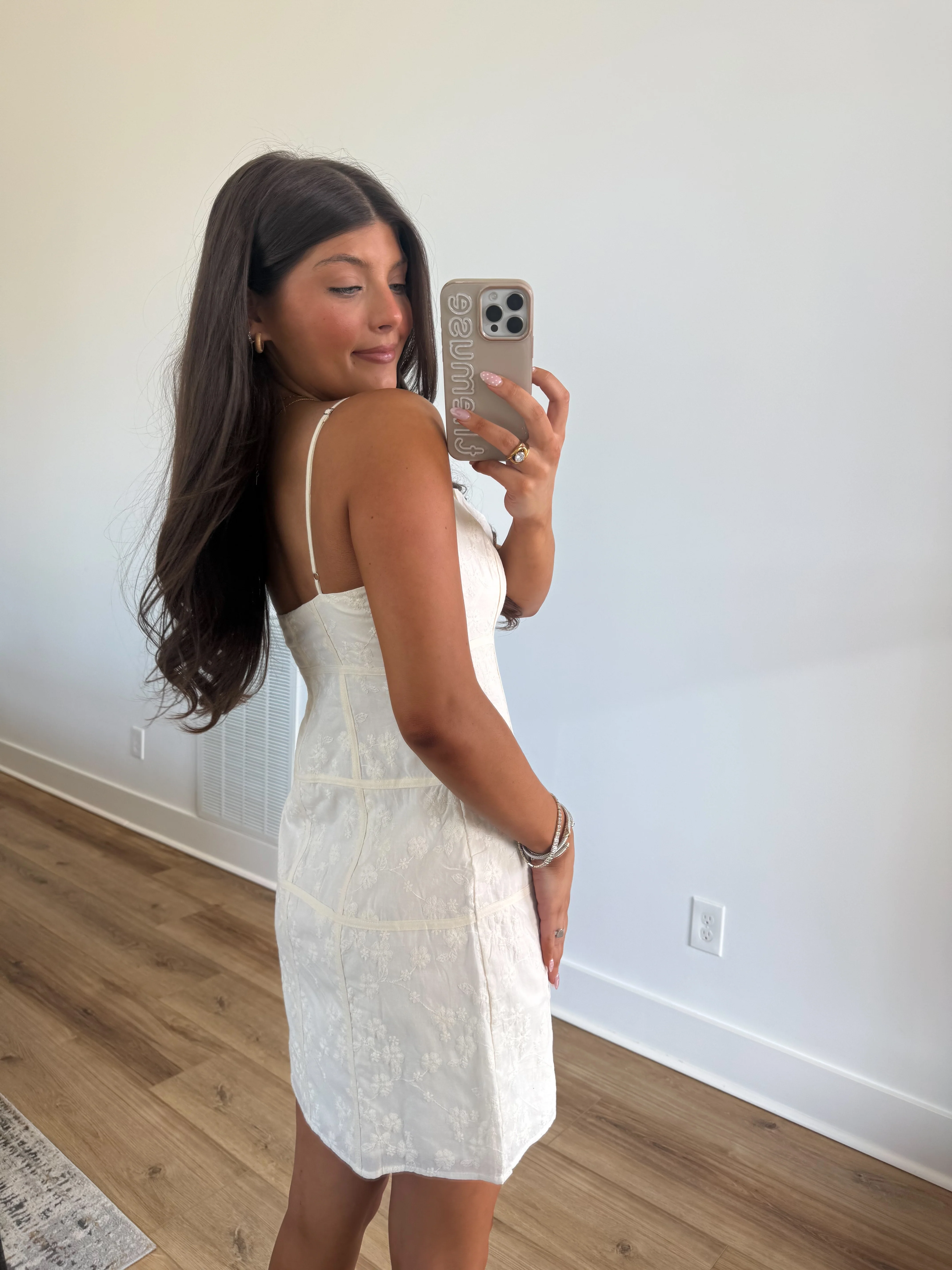 Cream Daisies Mini Dress - Image 4