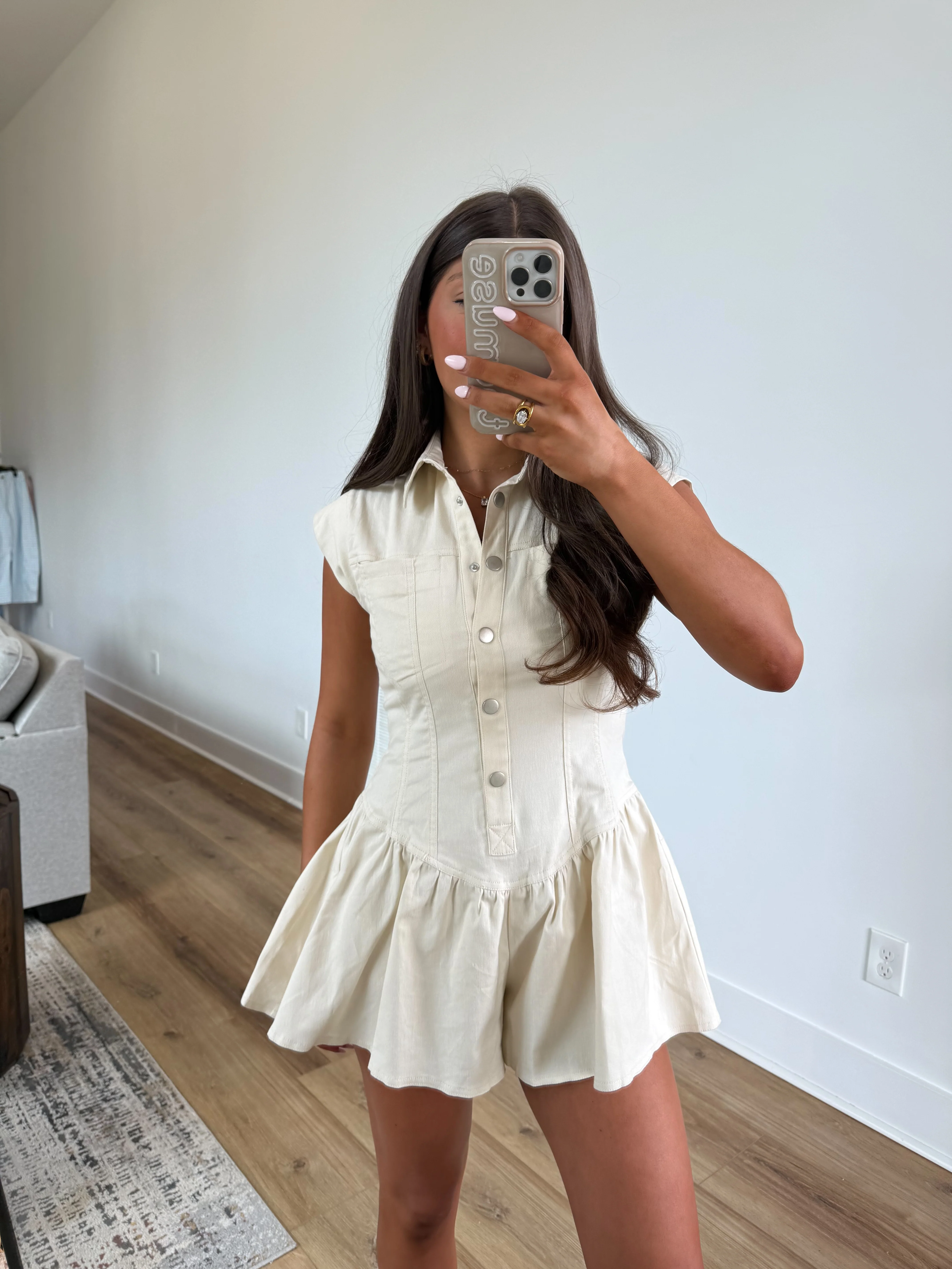 Cream Flare Romper - Image 2