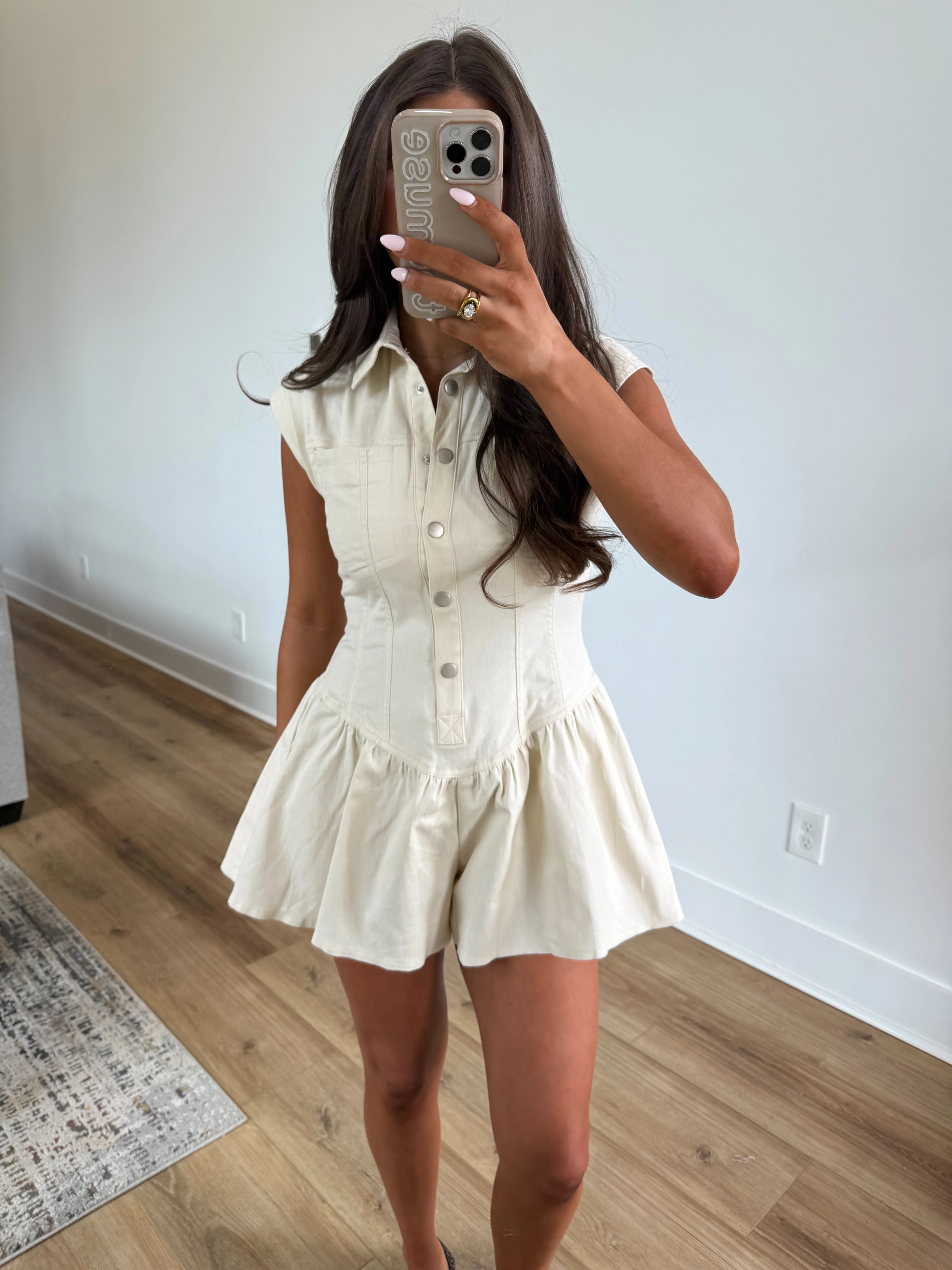 Cream Flare Romper - Image 4