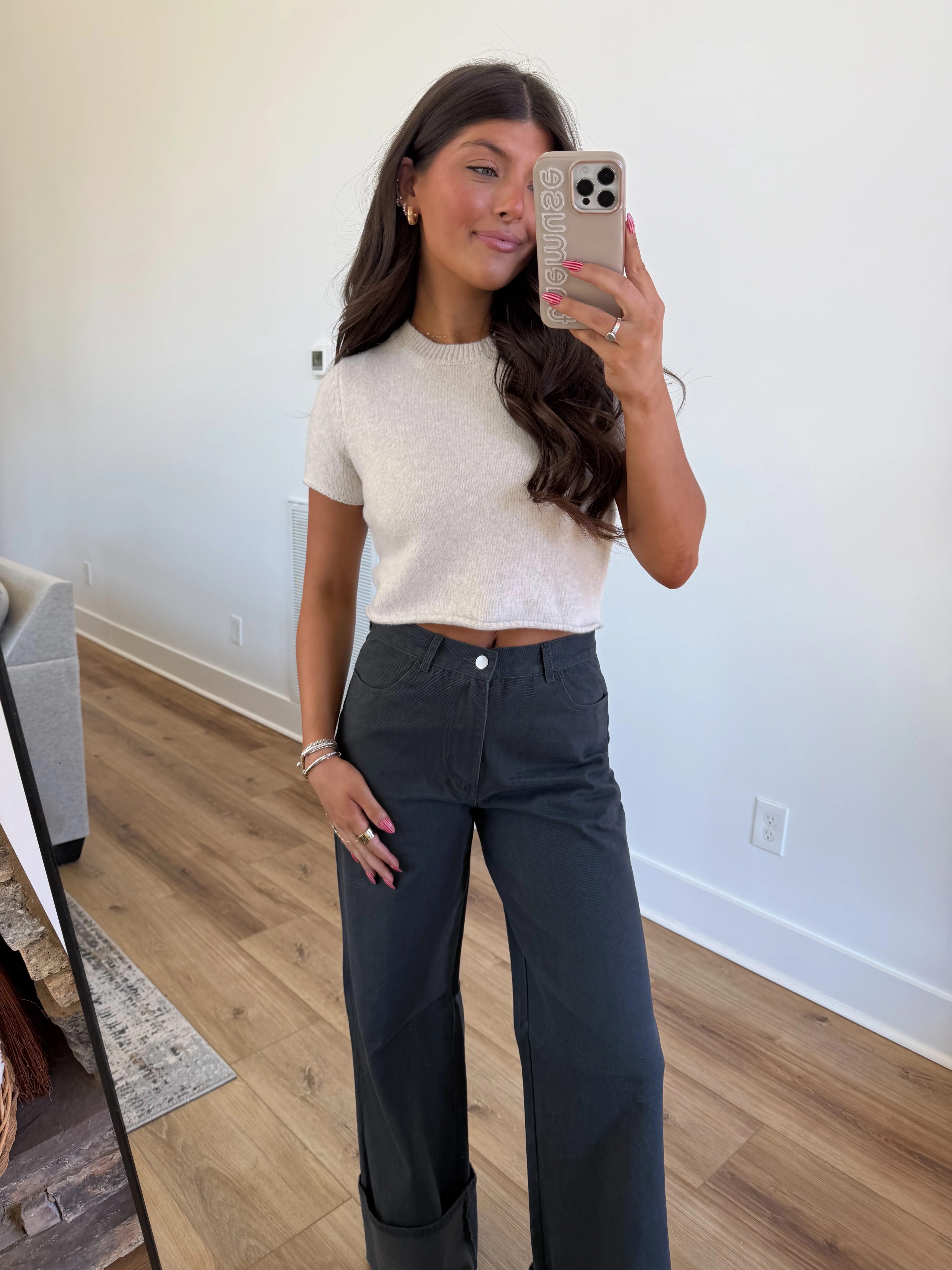 Cream Knit Crop - Image 3