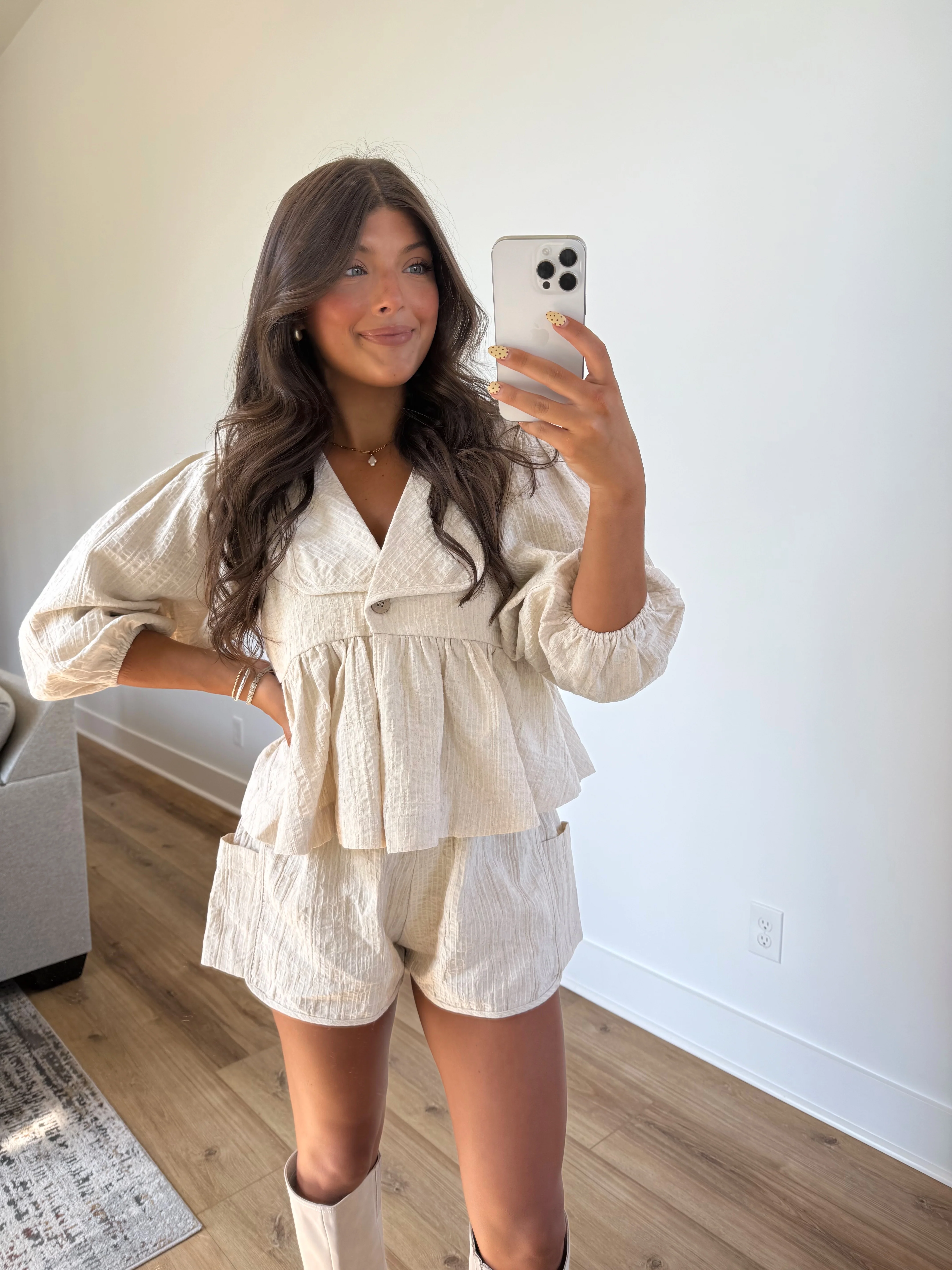 Cream Peplum Set - Image 2