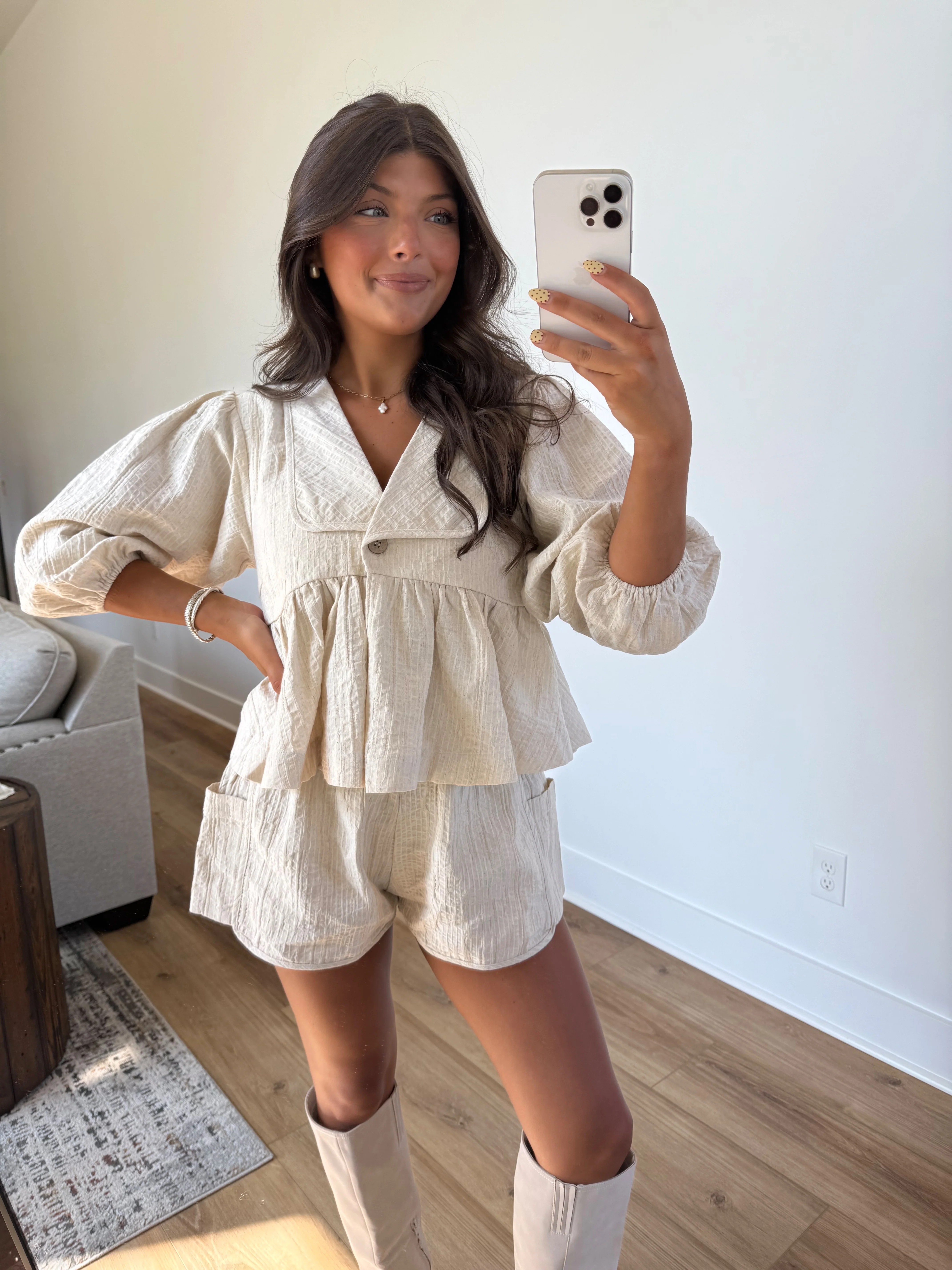 Cream Peplum Set - Image 4