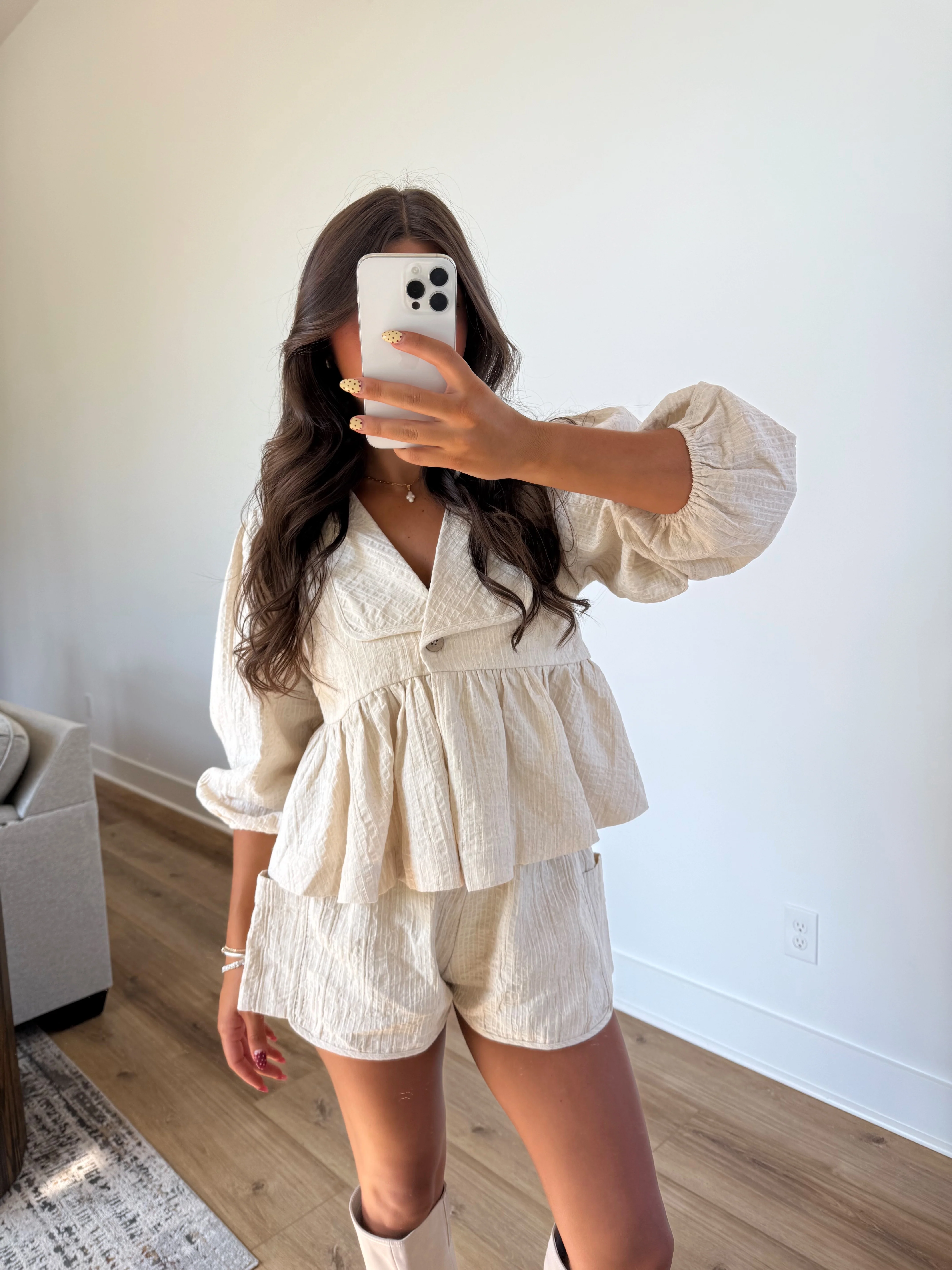 Cream Peplum Set - Image 5