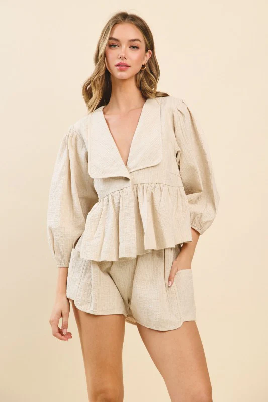 Cream Peplum Set - Image 8