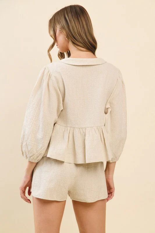 Cream Peplum Set - Image 9