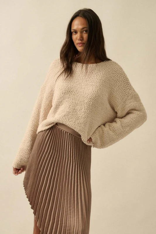 Cream Popcorn Boatneck Sweater - Image 6