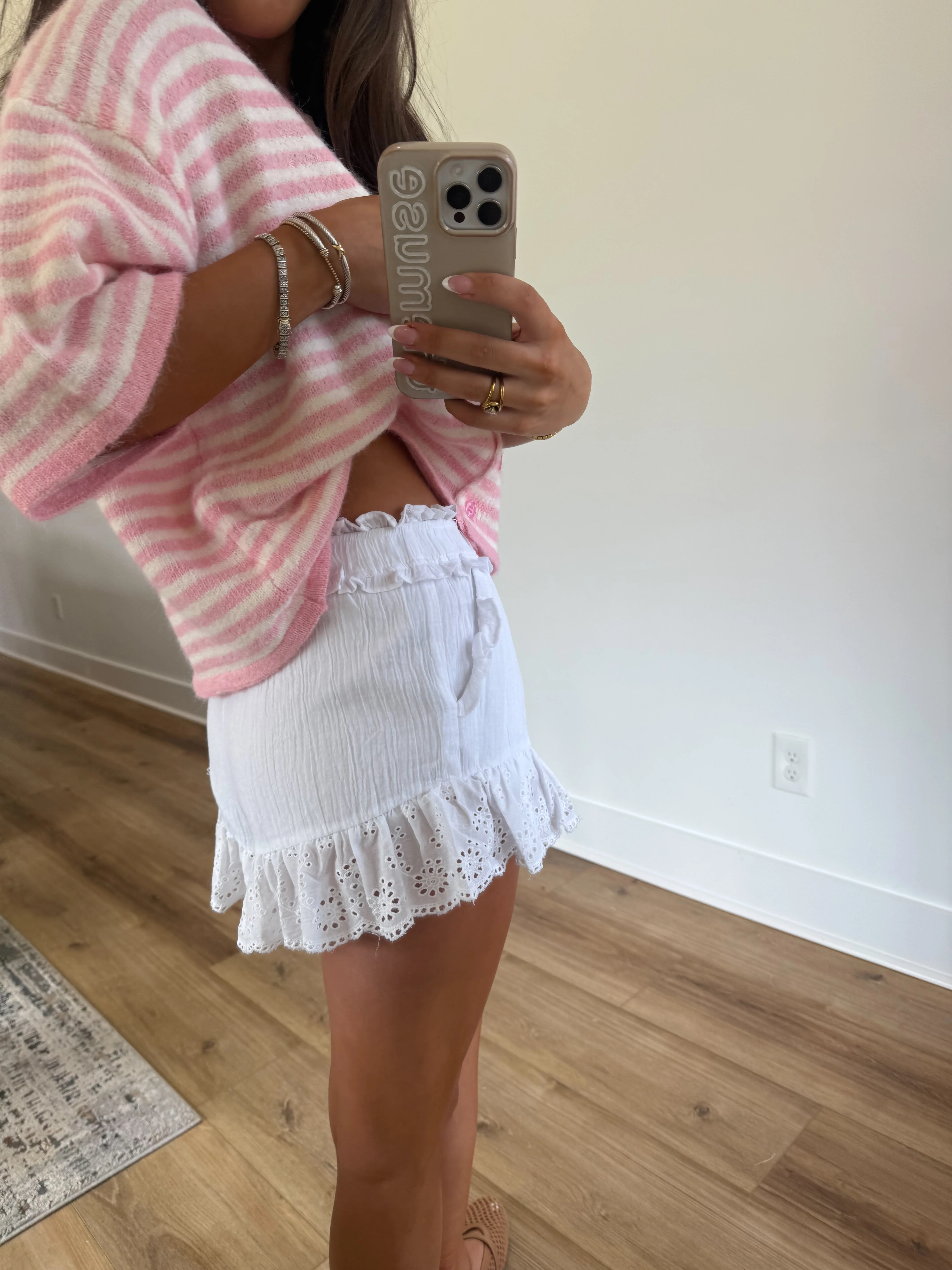 Cream Ruffle Shorts - Image 5