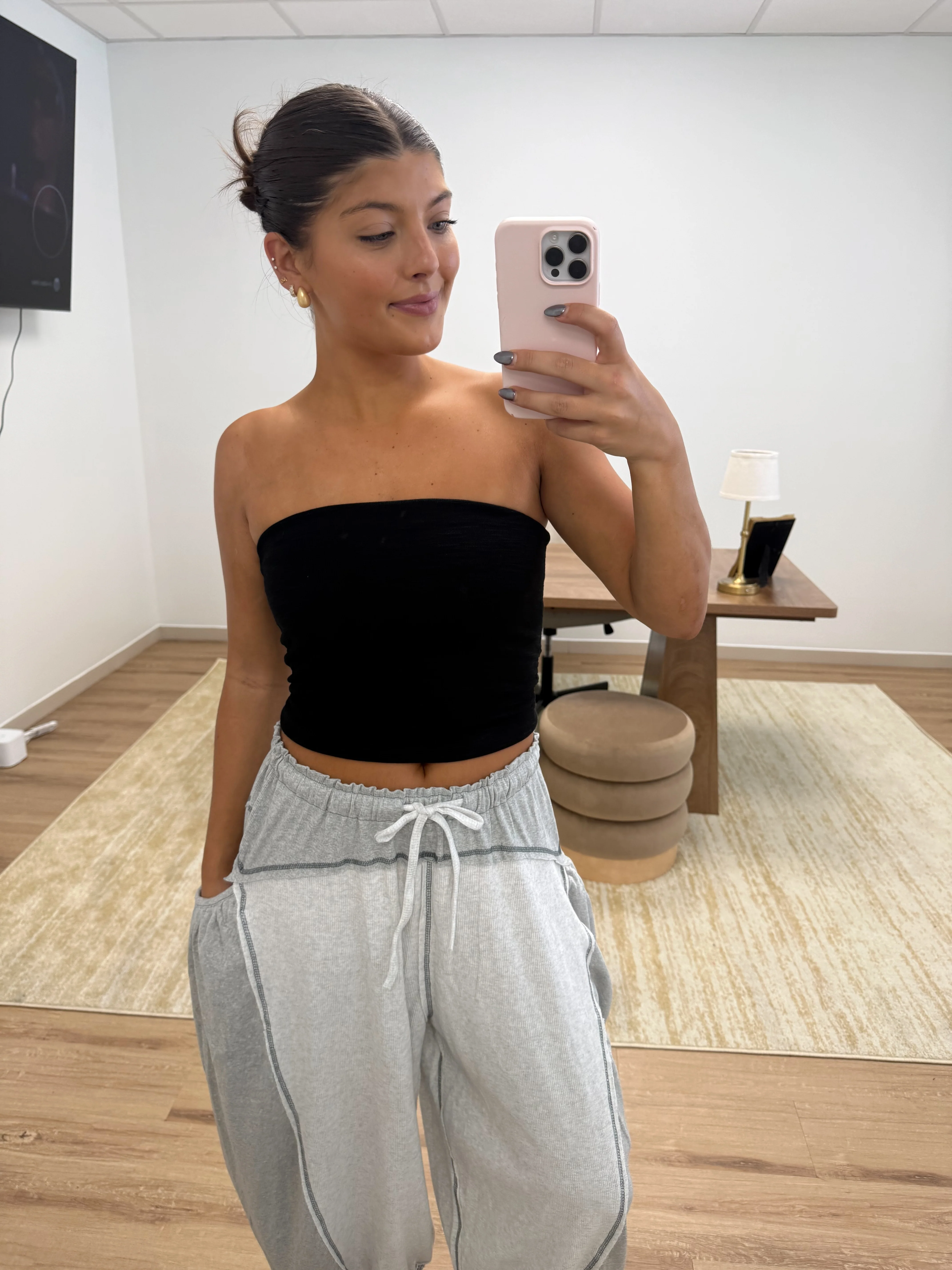 Black Scrunch Tube Top - Image 3