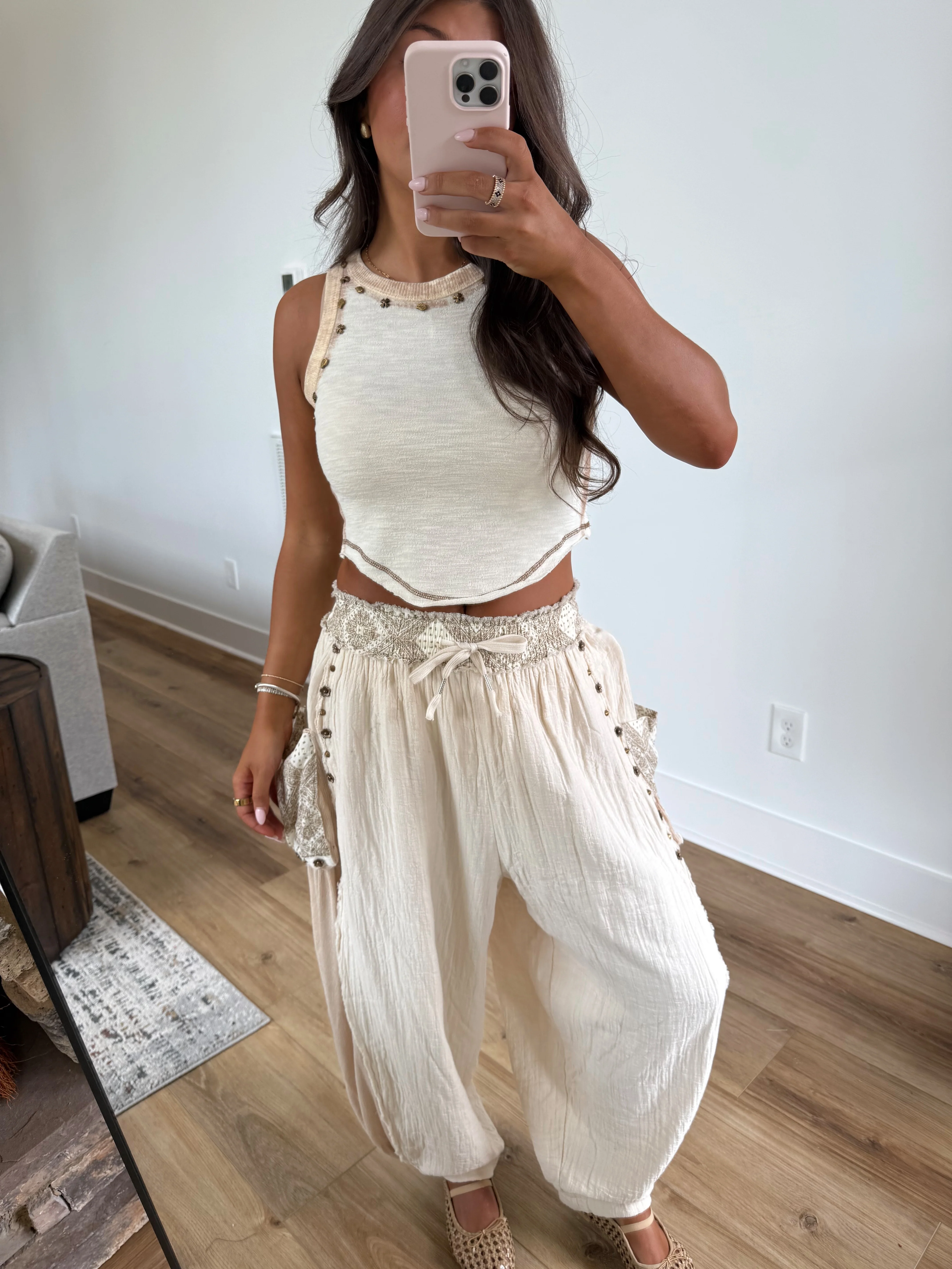 Cream Studded Joggers (Restock) - Image 10
