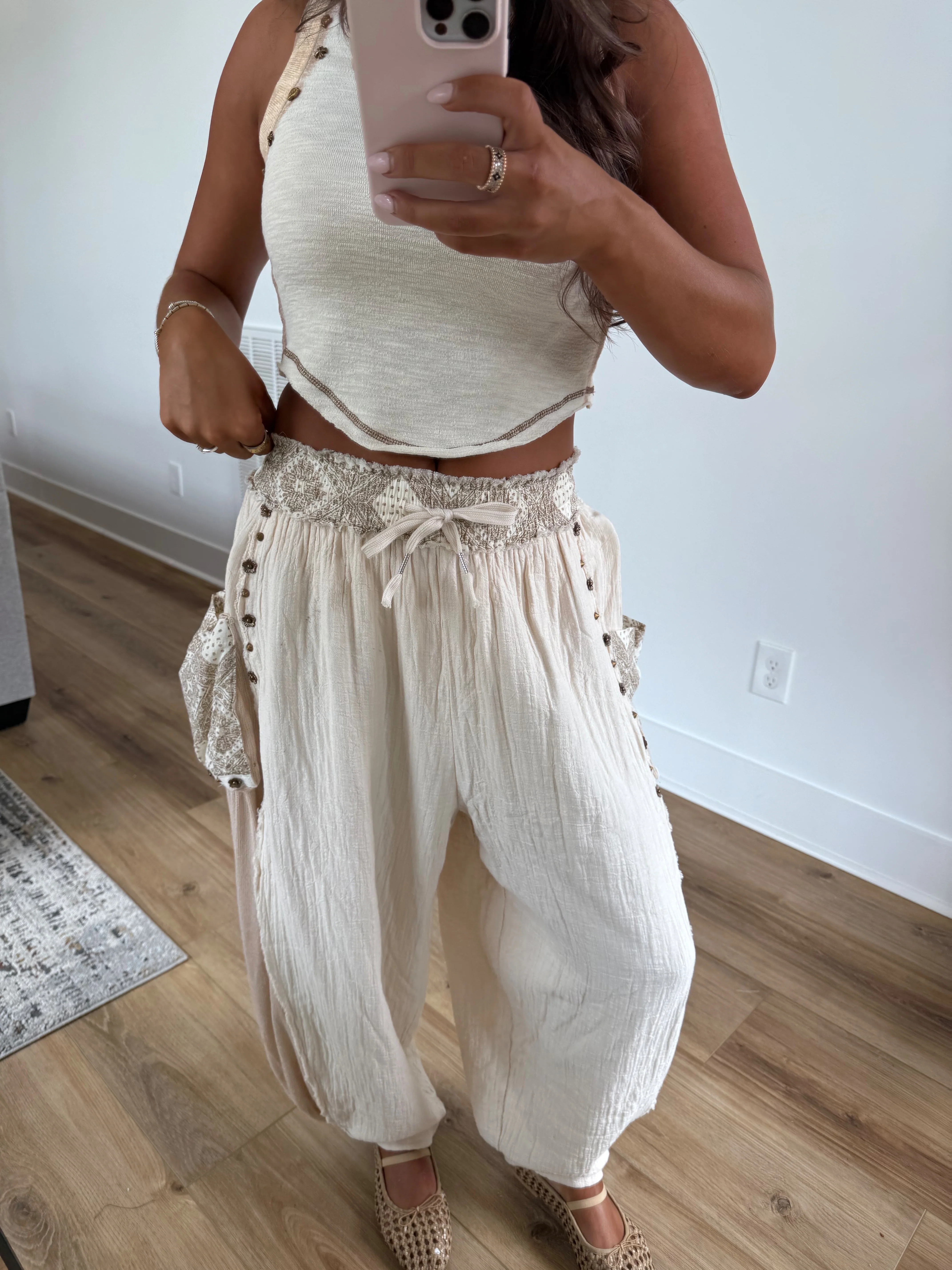 Cream Studded Joggers (Restock) - Image 12