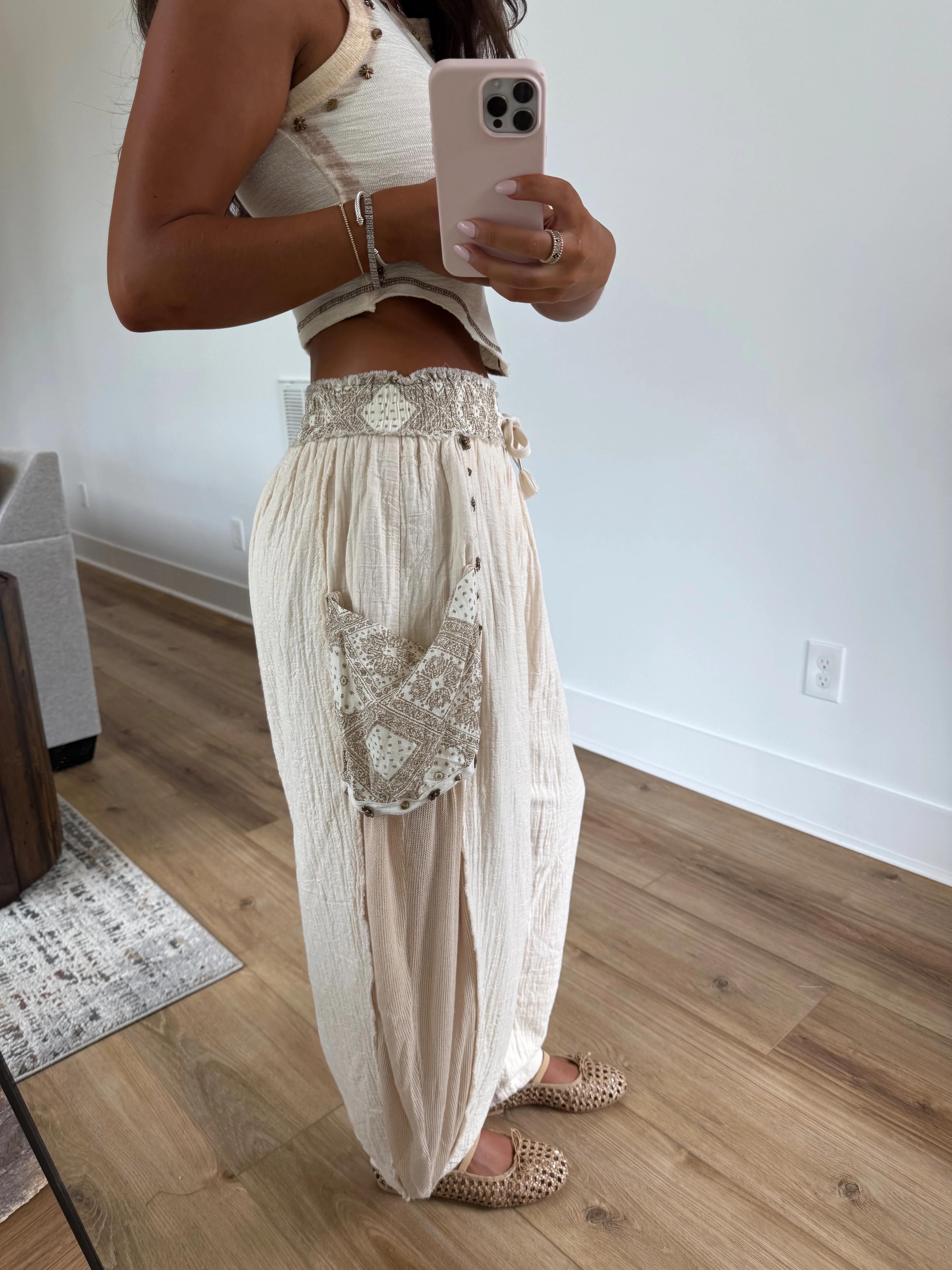 Cream Studded Joggers (Restock) - Image 4