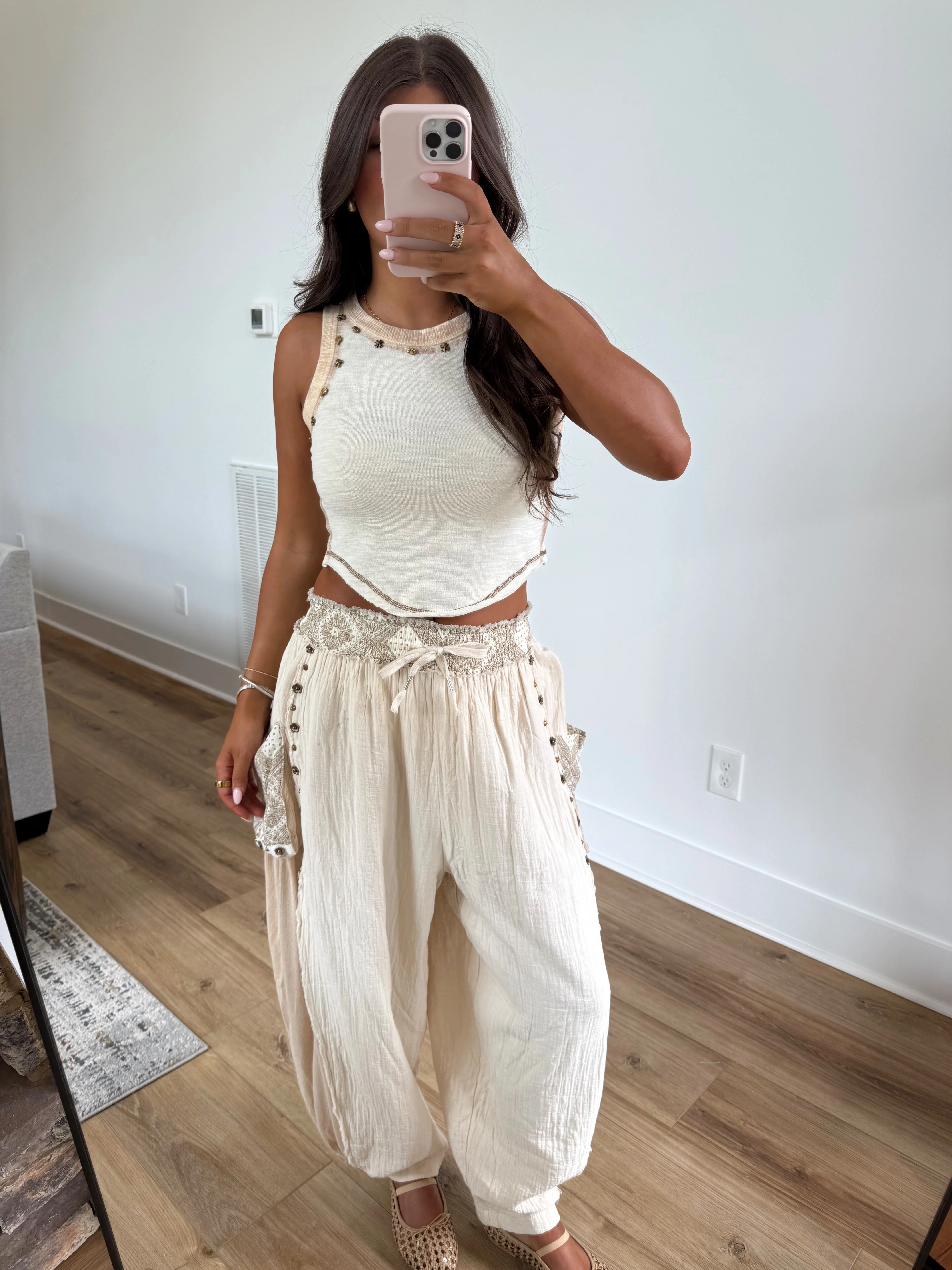 Cream Studded Joggers (Restock) - Image 5