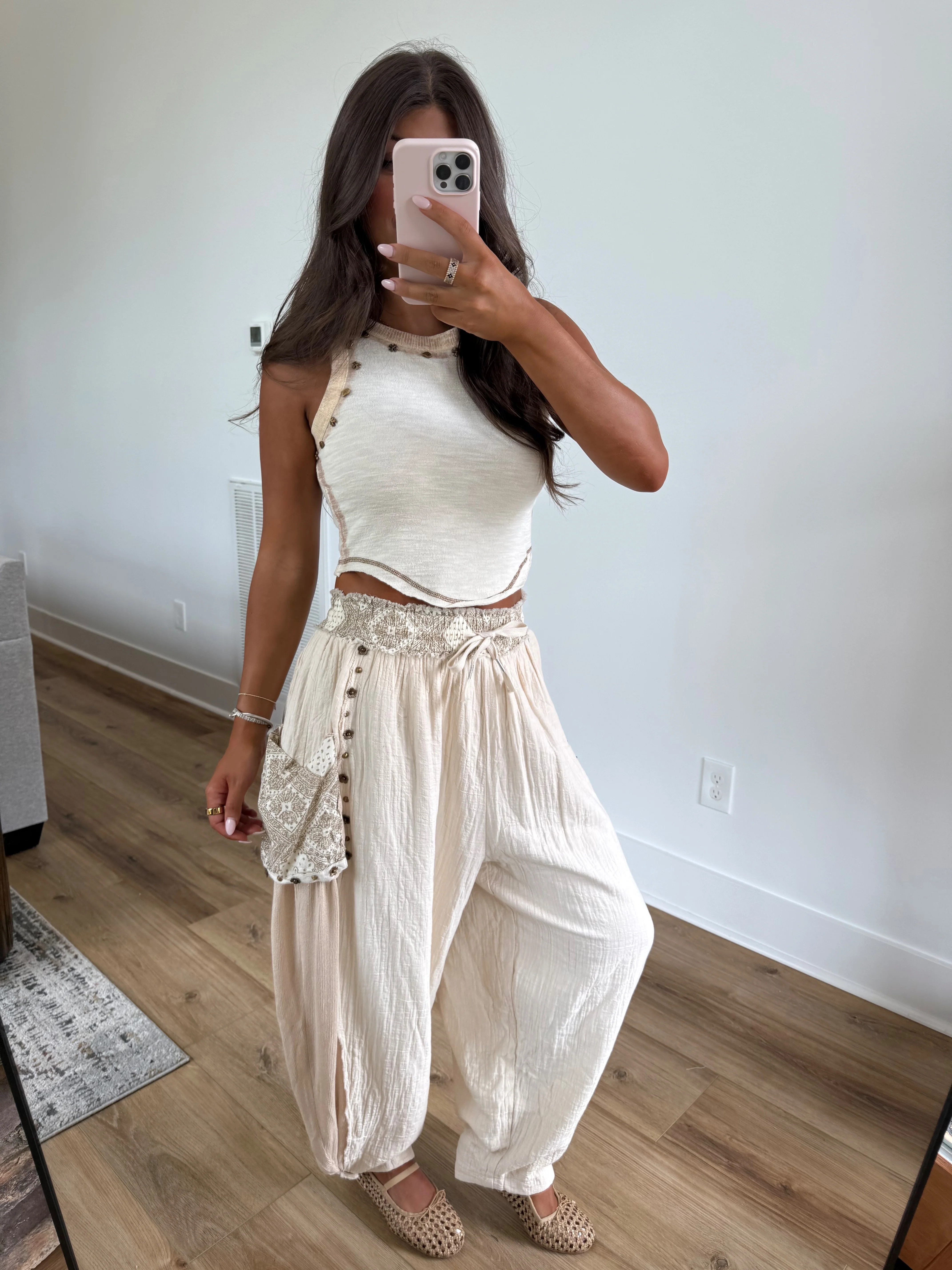 Cream Studded Joggers (Restock) - Image 6