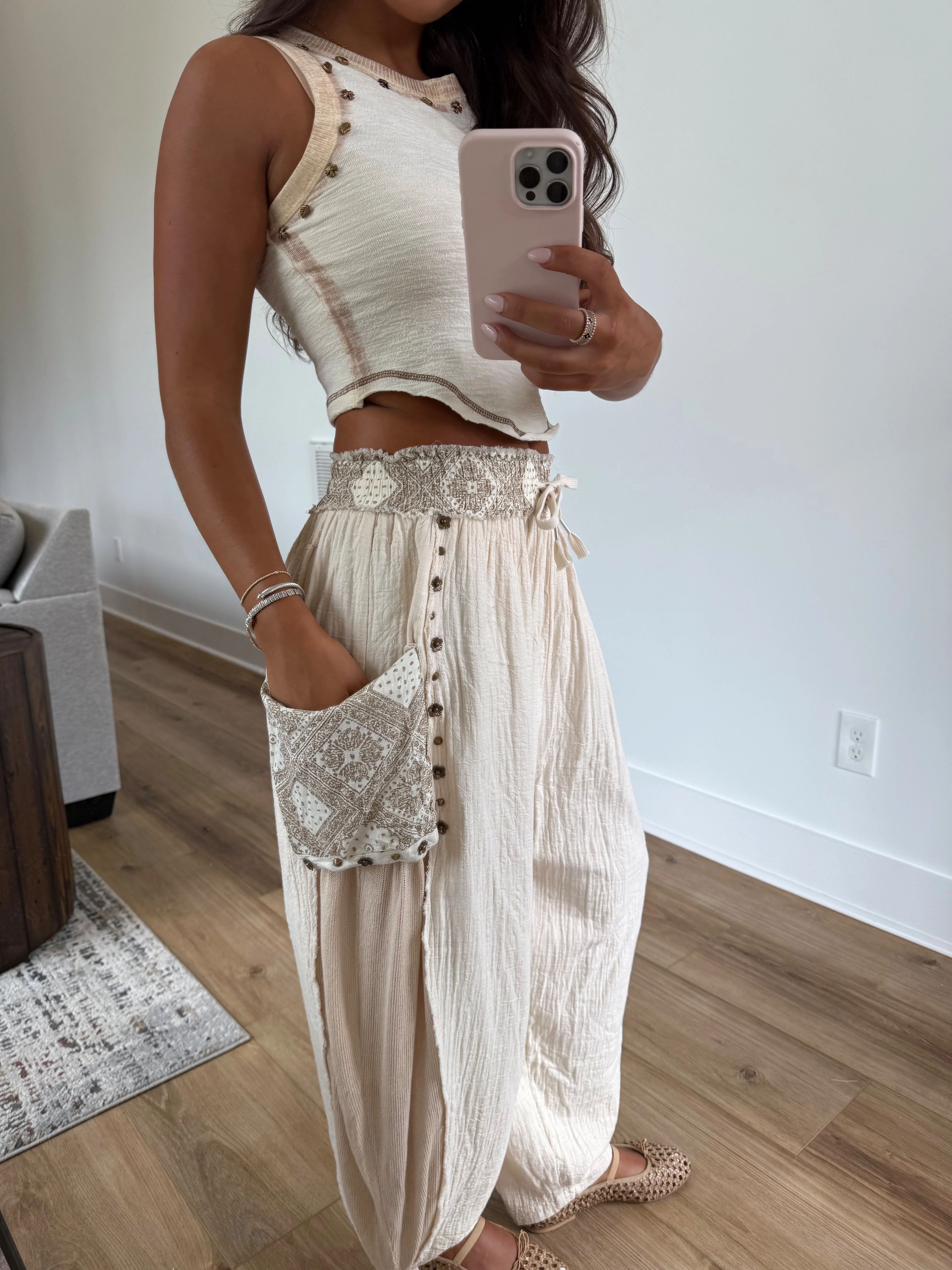 Cream Studded Joggers (Restock) - Image 7