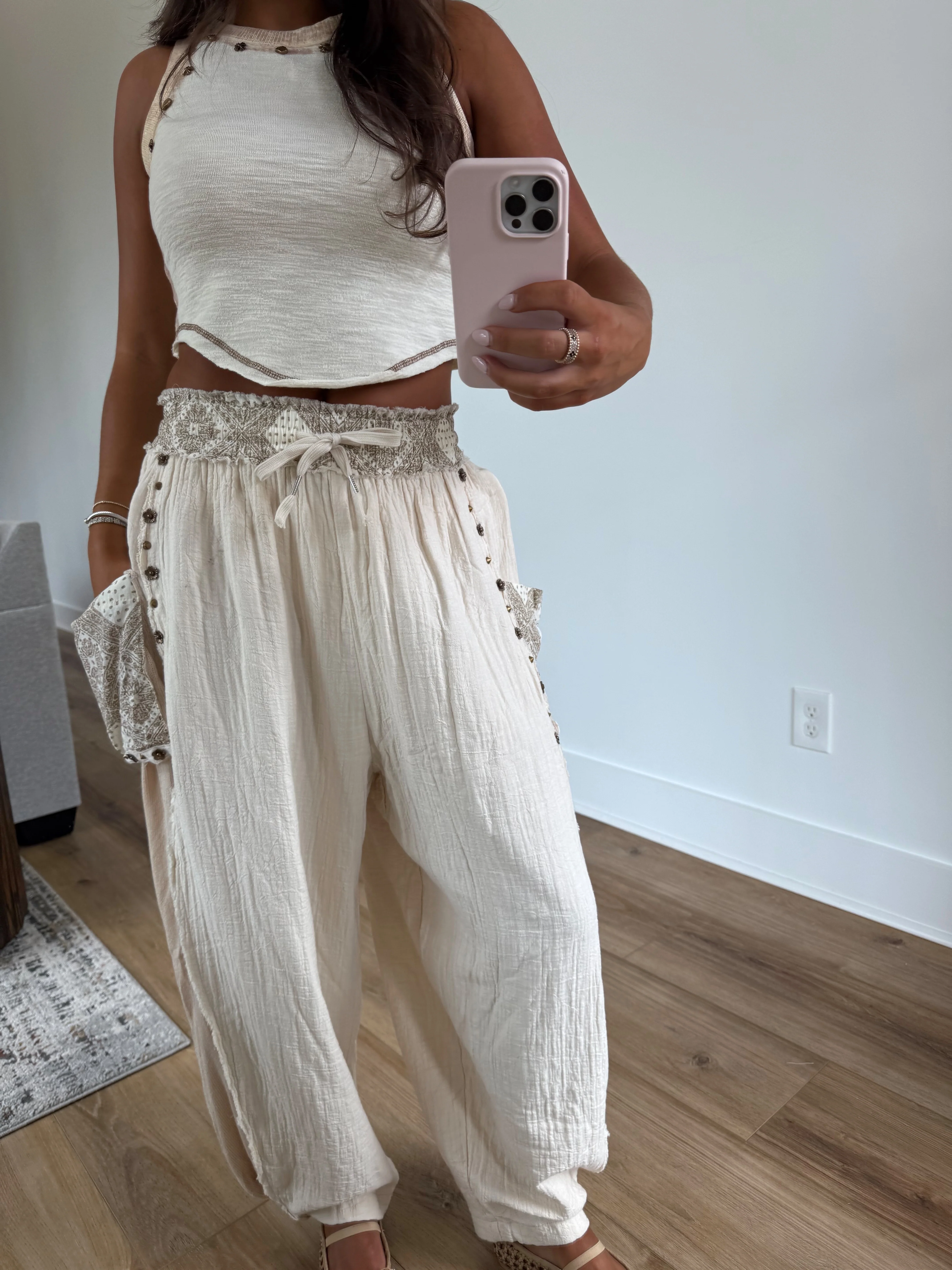 Cream Studded Joggers (Restock) - Image 9