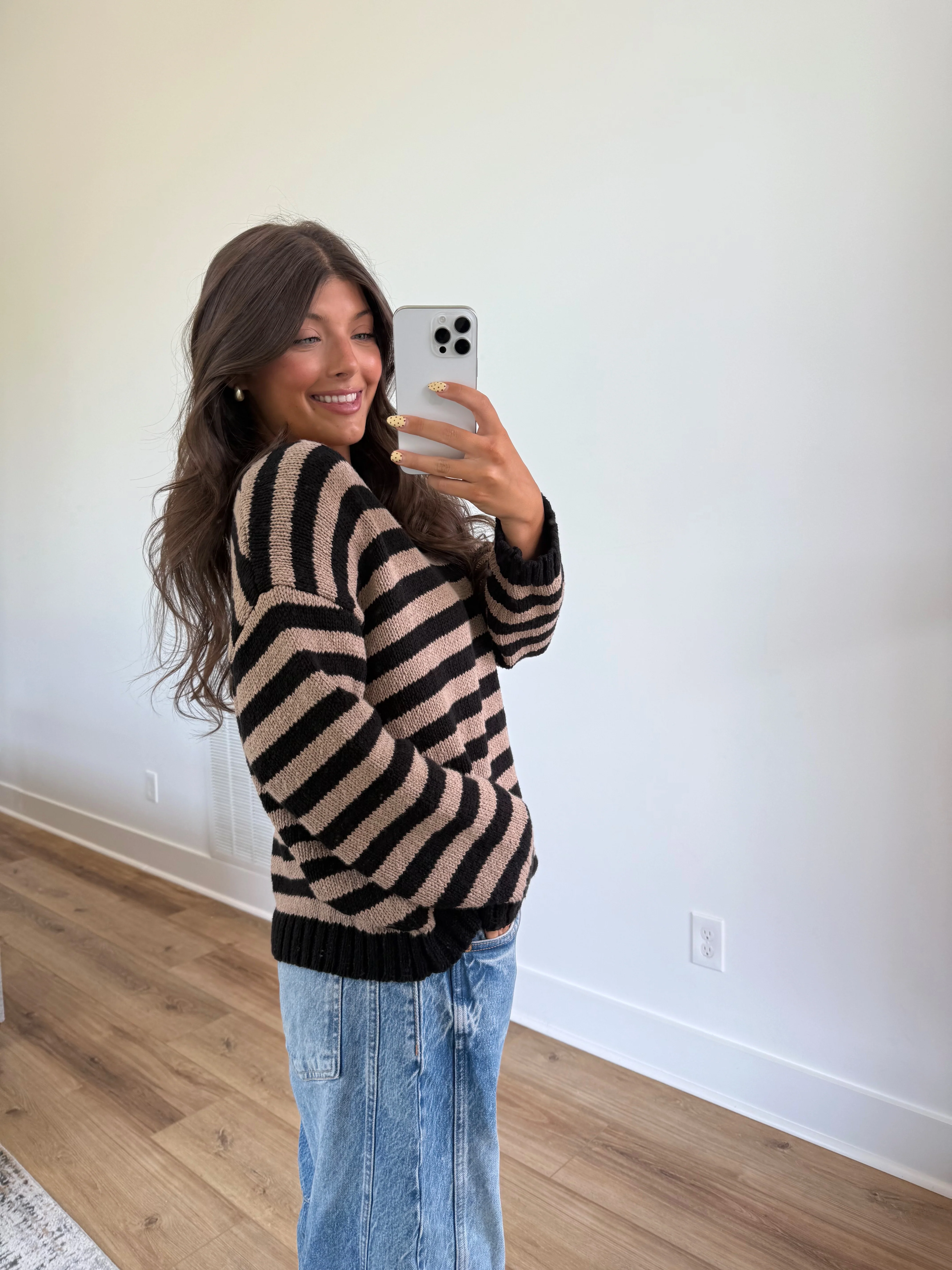Dallas Stripe Sweater (Brown/Black) - Image 3