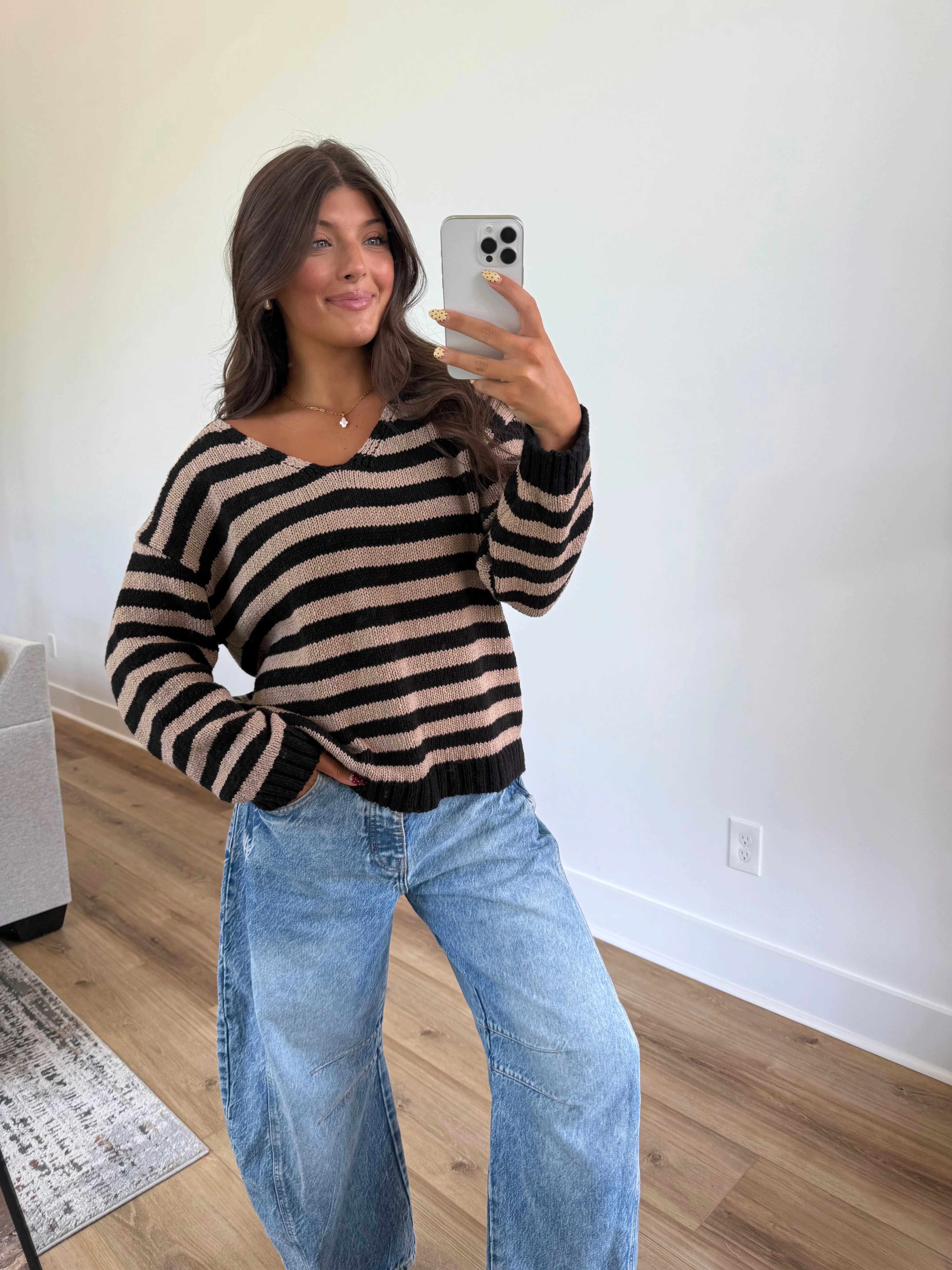 Dallas Stripe Sweater (Brown/Black) - Image 4