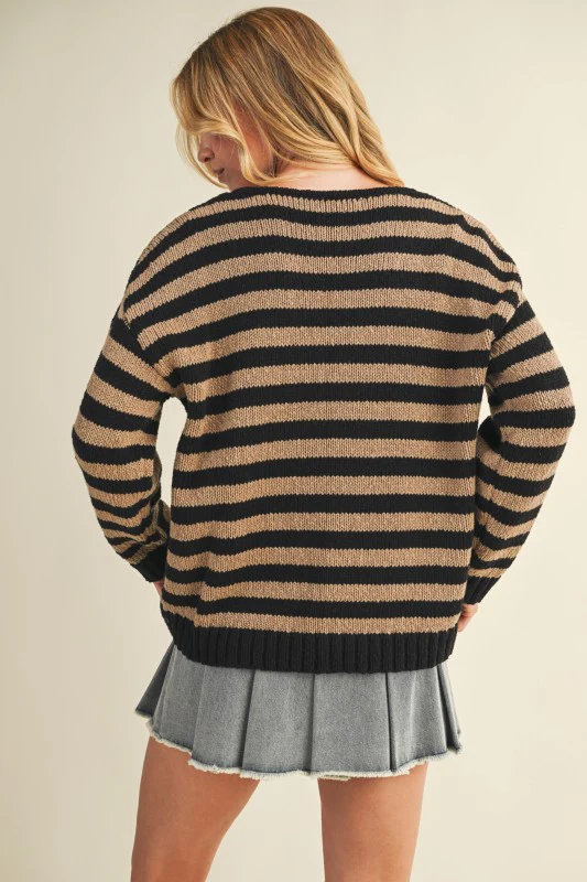 Dallas Stripe Sweater (Brown/Black) - Image 7