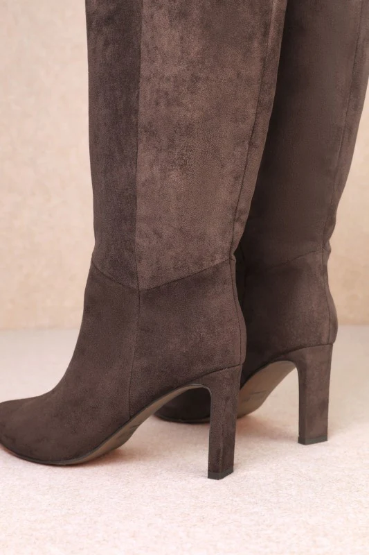 Dark Brown Suede Boots - Image 4