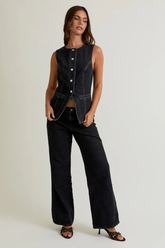 Dark Denim Low Waisted Set - Image 12