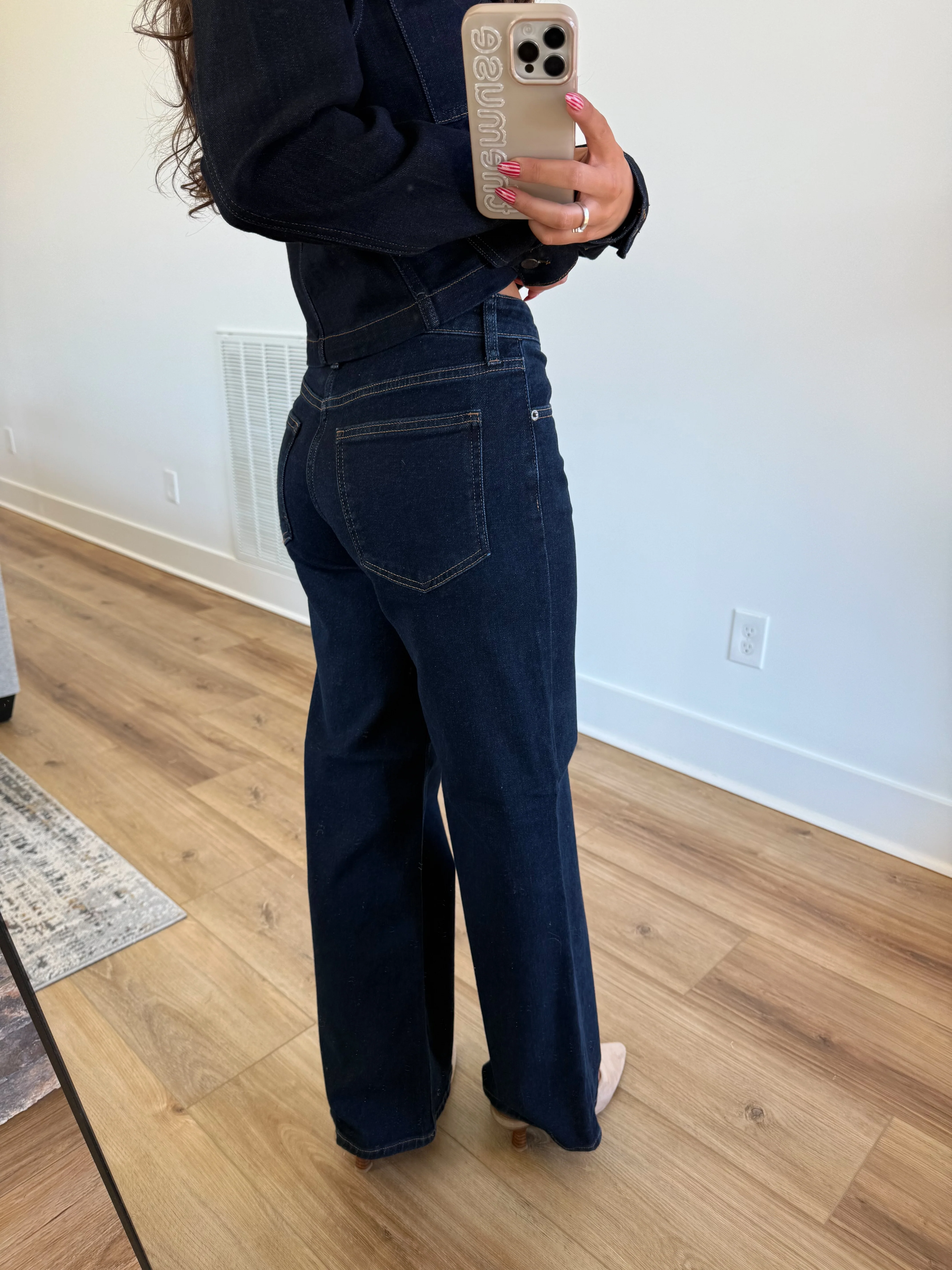Dark Denim Straight Leg Jeans - Image 3