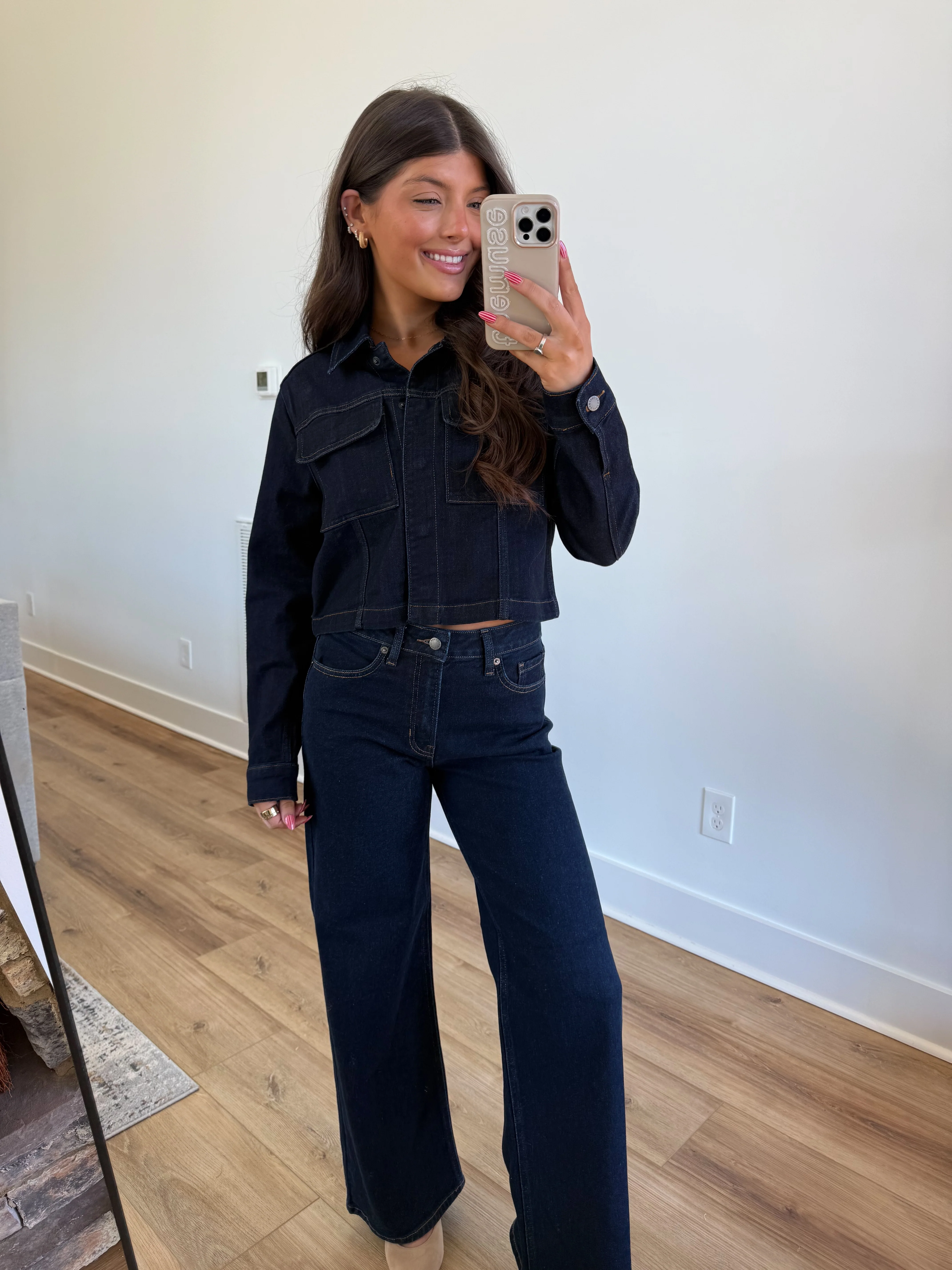 Dark Denim Straight Leg Jeans - Image 4