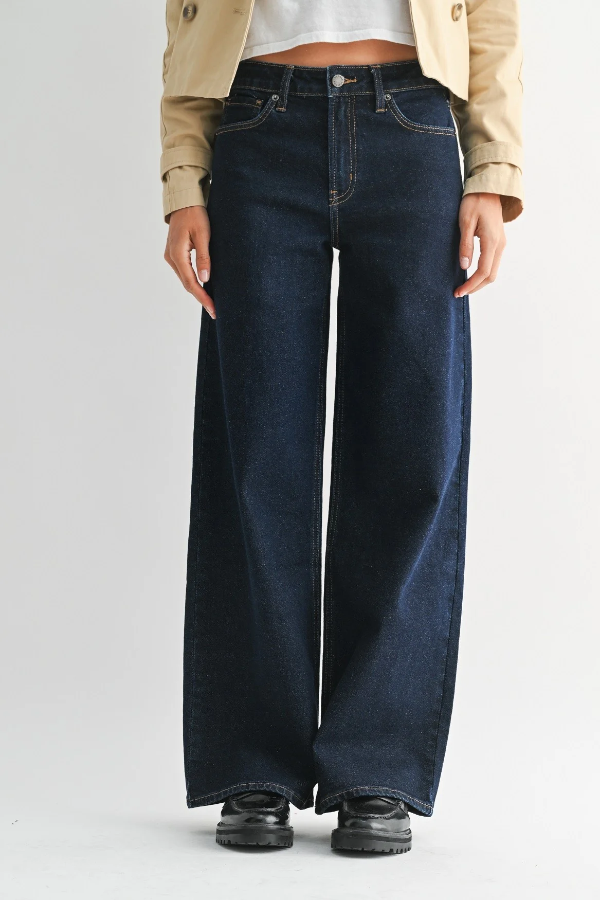 Dark Denim Straight Leg Jeans - Image 6