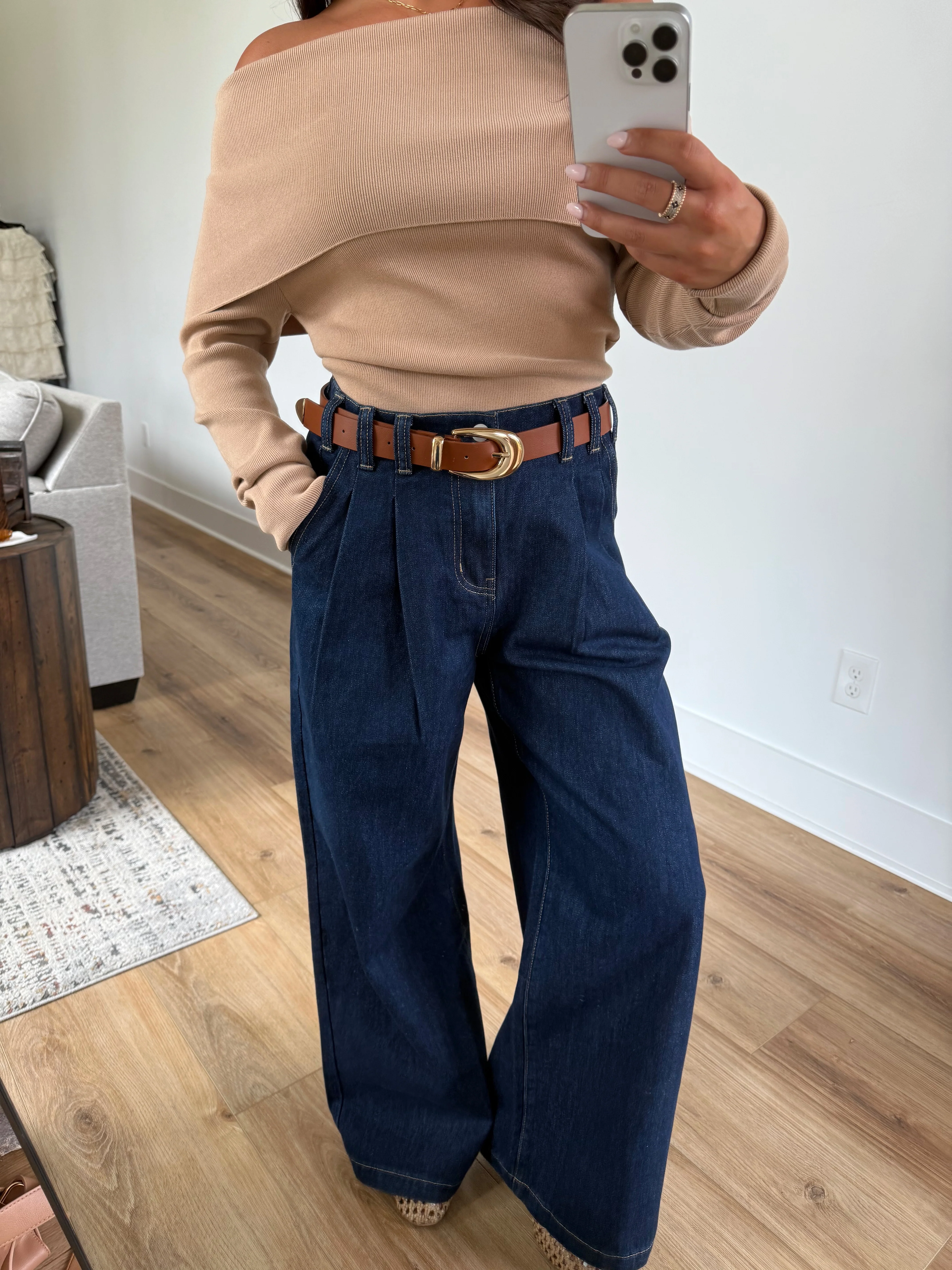 Dark Denim Wide Leg Pant