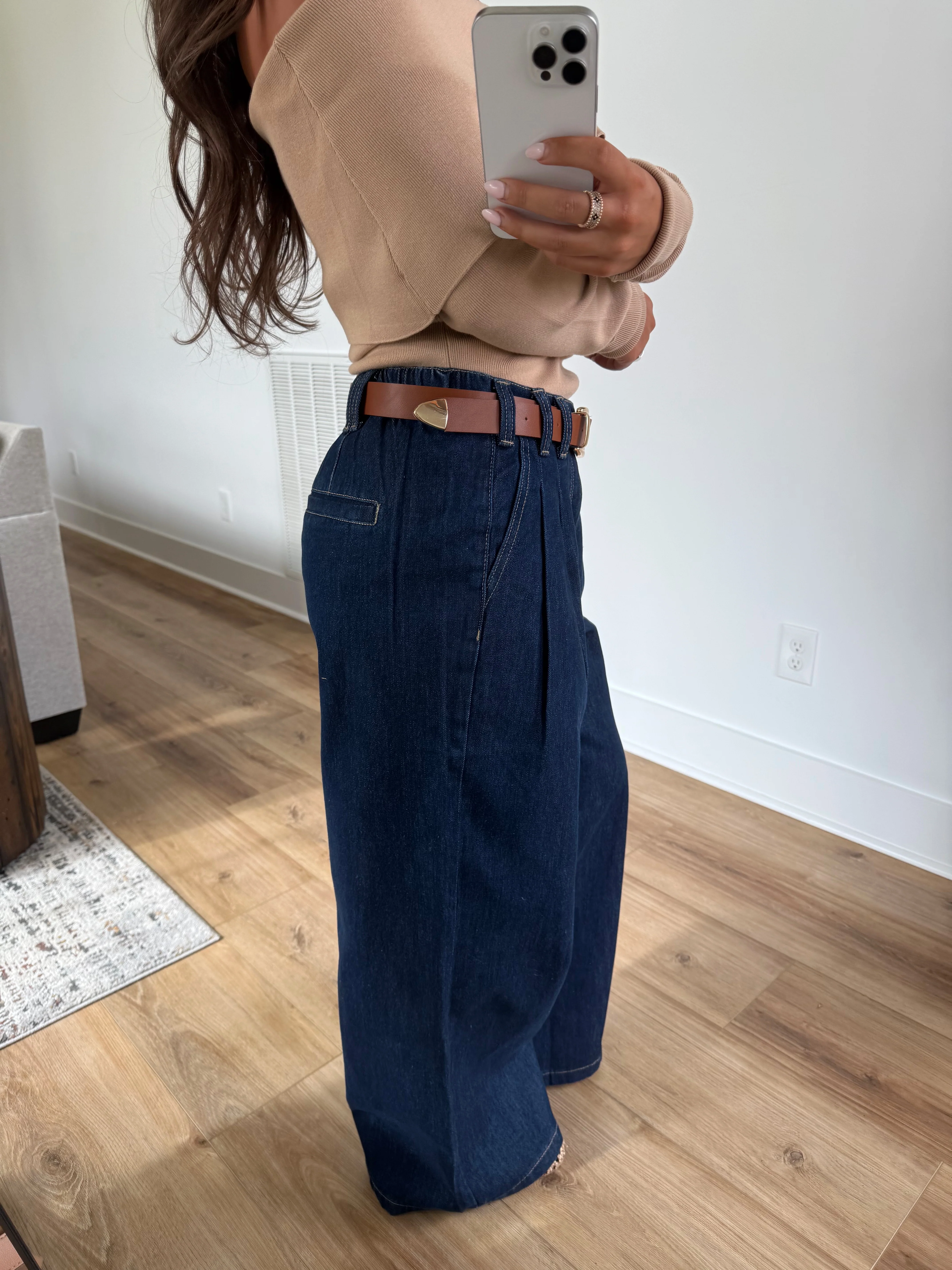 Dark Denim Wide Leg Pant - Image 2