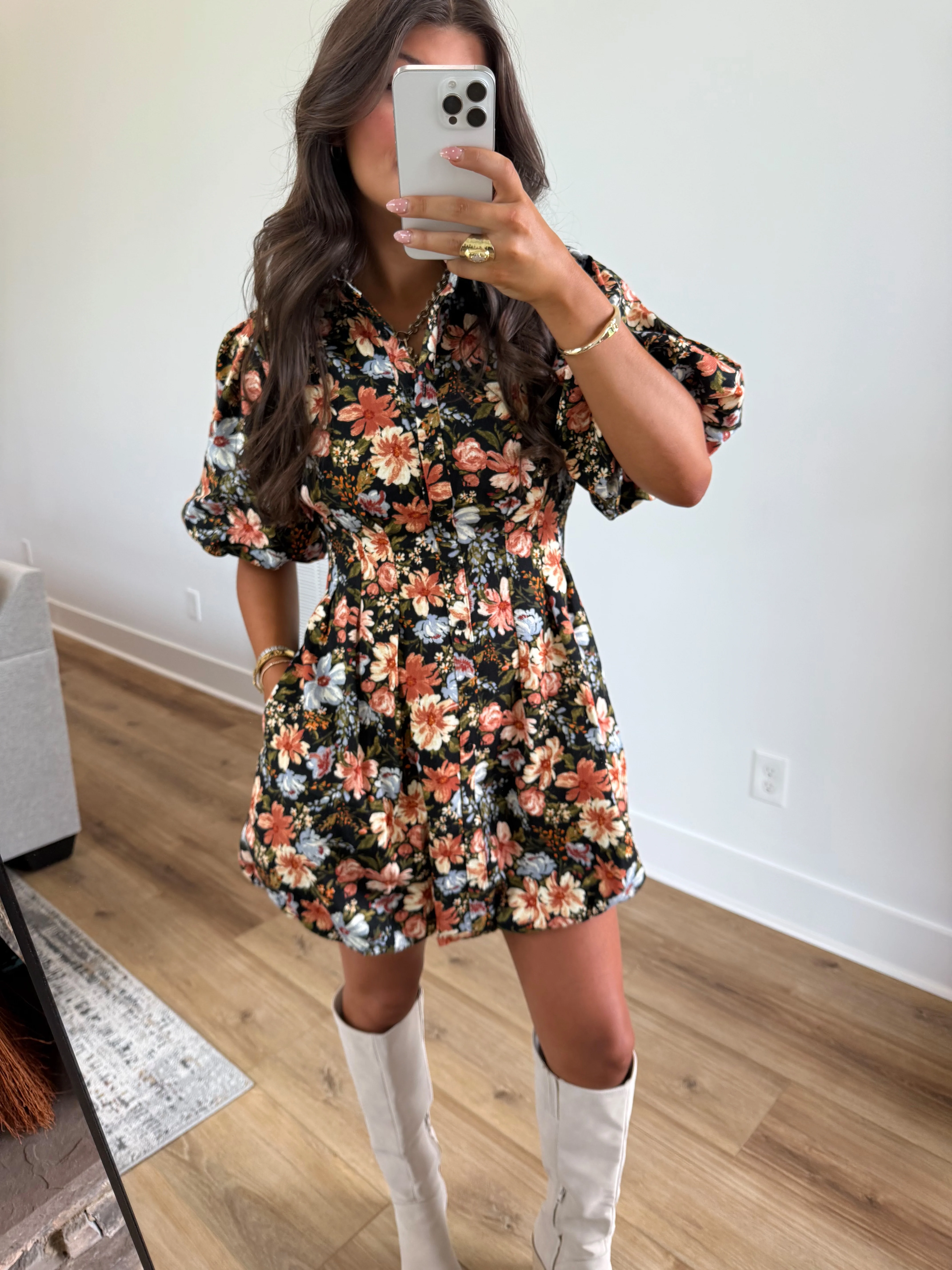 Dela Fall Flowers Bubble Dress - Image 2
