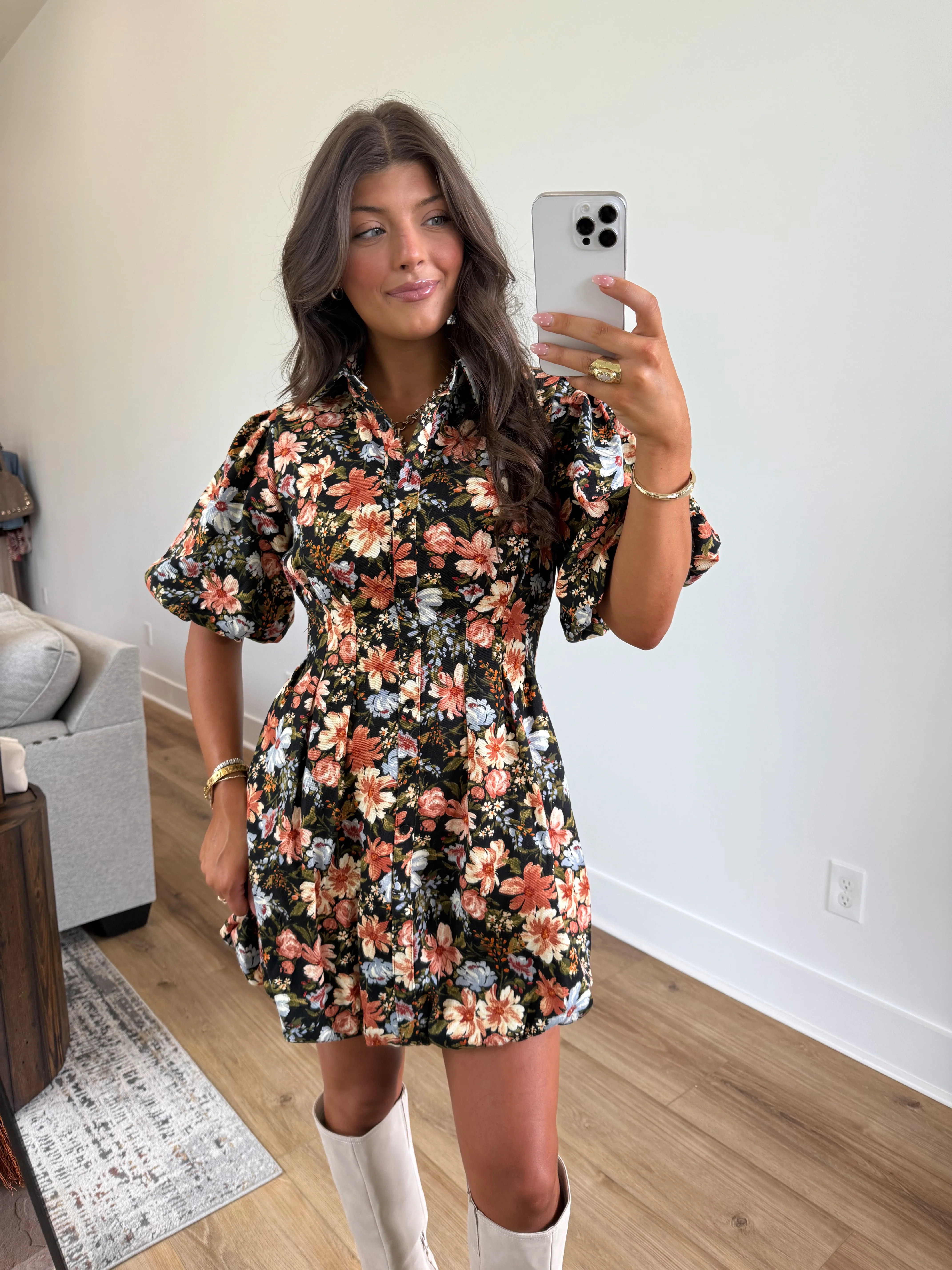 Dela Fall Flowers Bubble Dress - Image 4