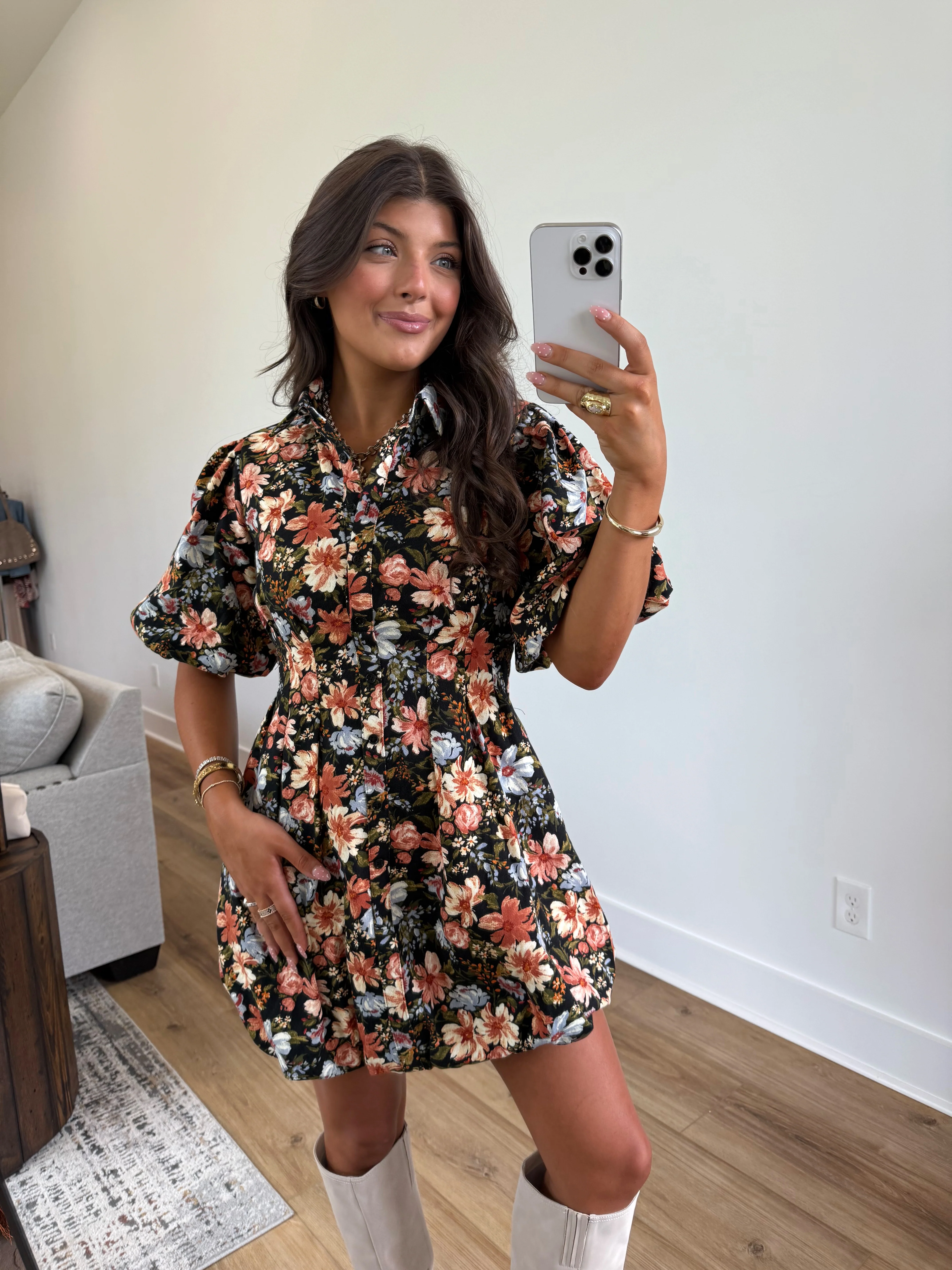 Dela Fall Flowers Bubble Dress - Image 5