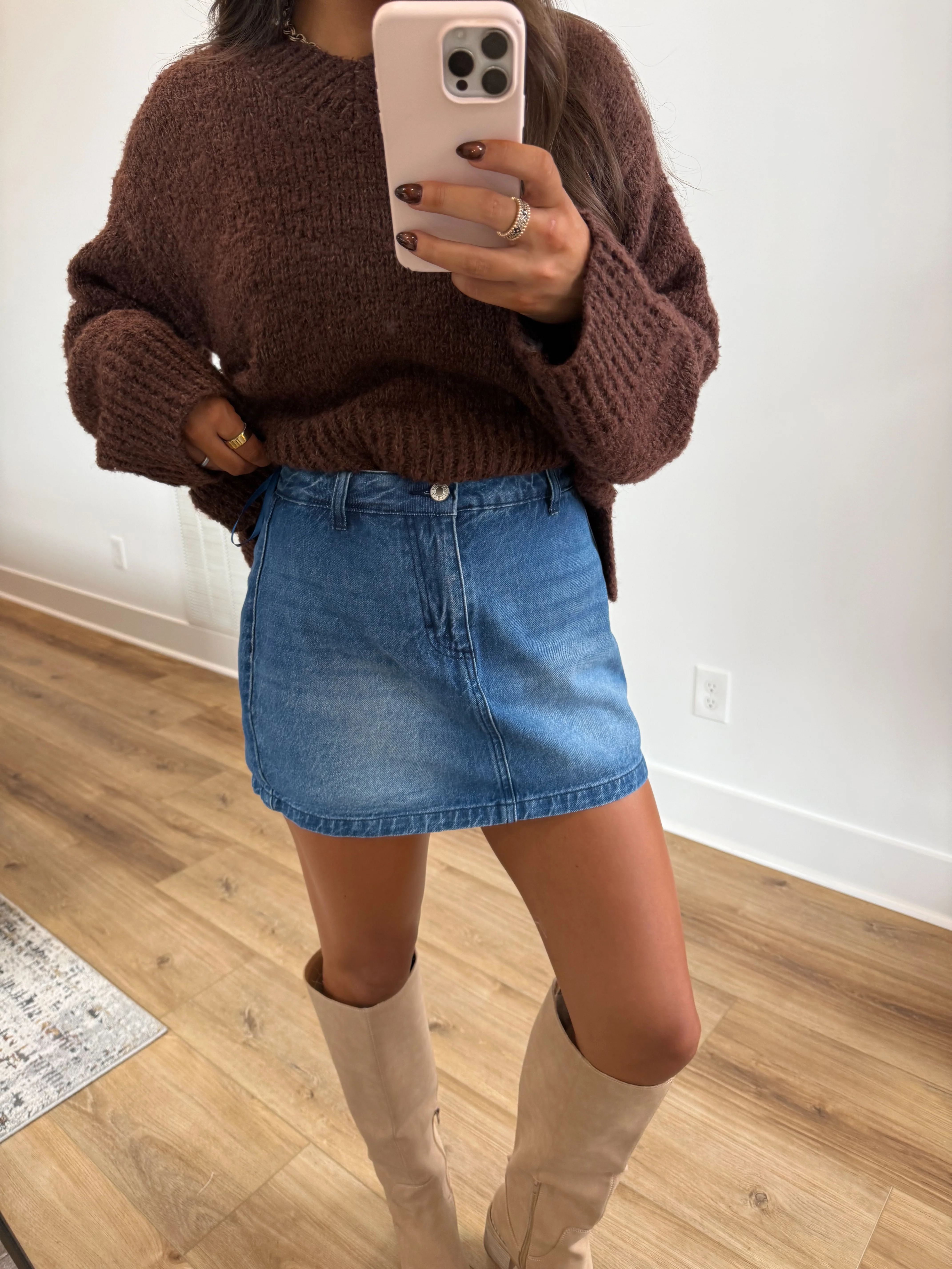 Denim Barrel Jean Skort - Image 3