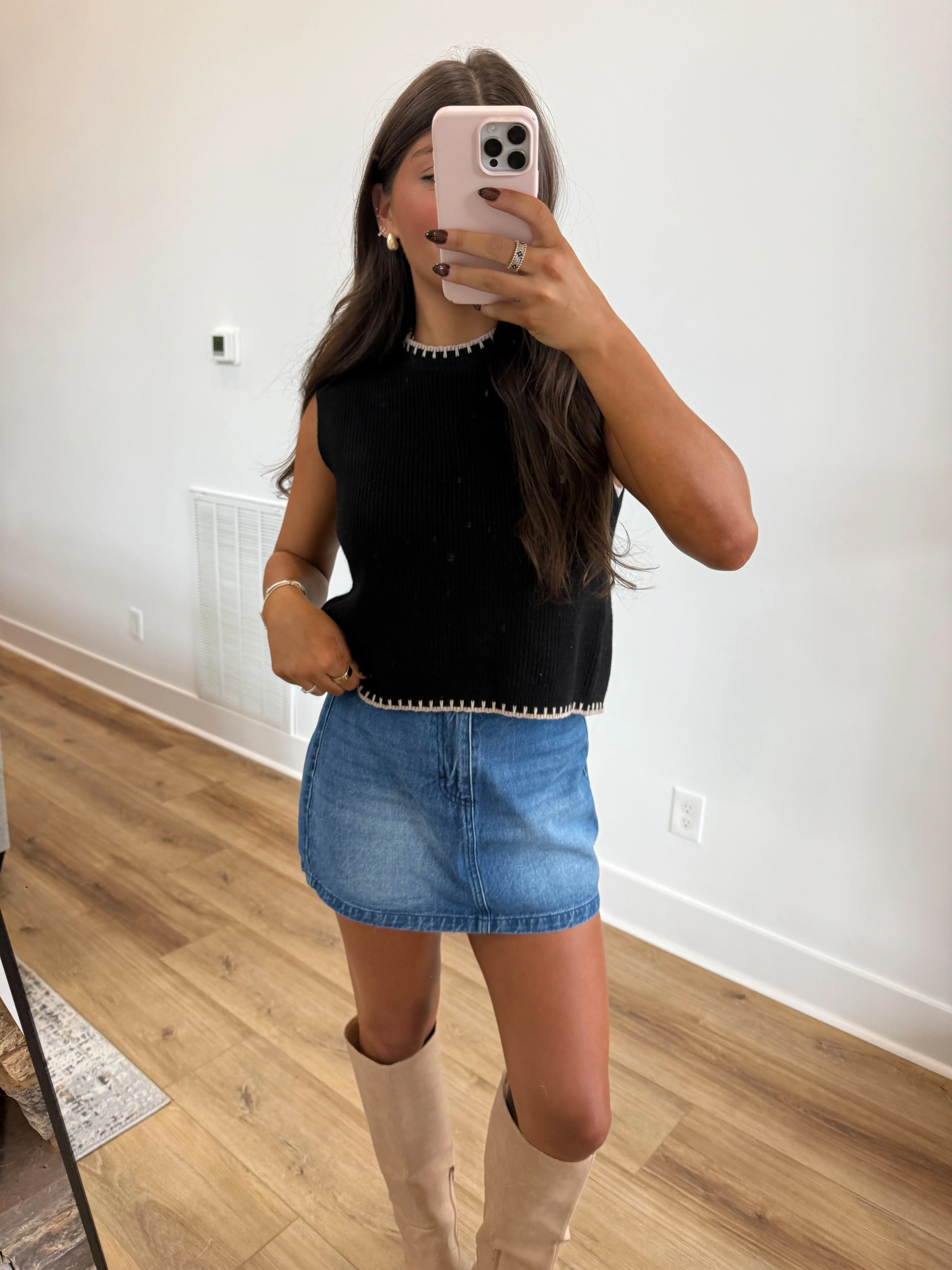 Denim Barrel Jean Skort - Image 5
