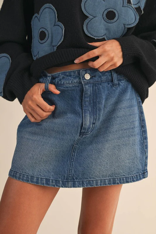 Denim Barrel Jean Skort - Image 6