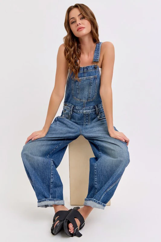Denim Barrel Overalls - Image 7