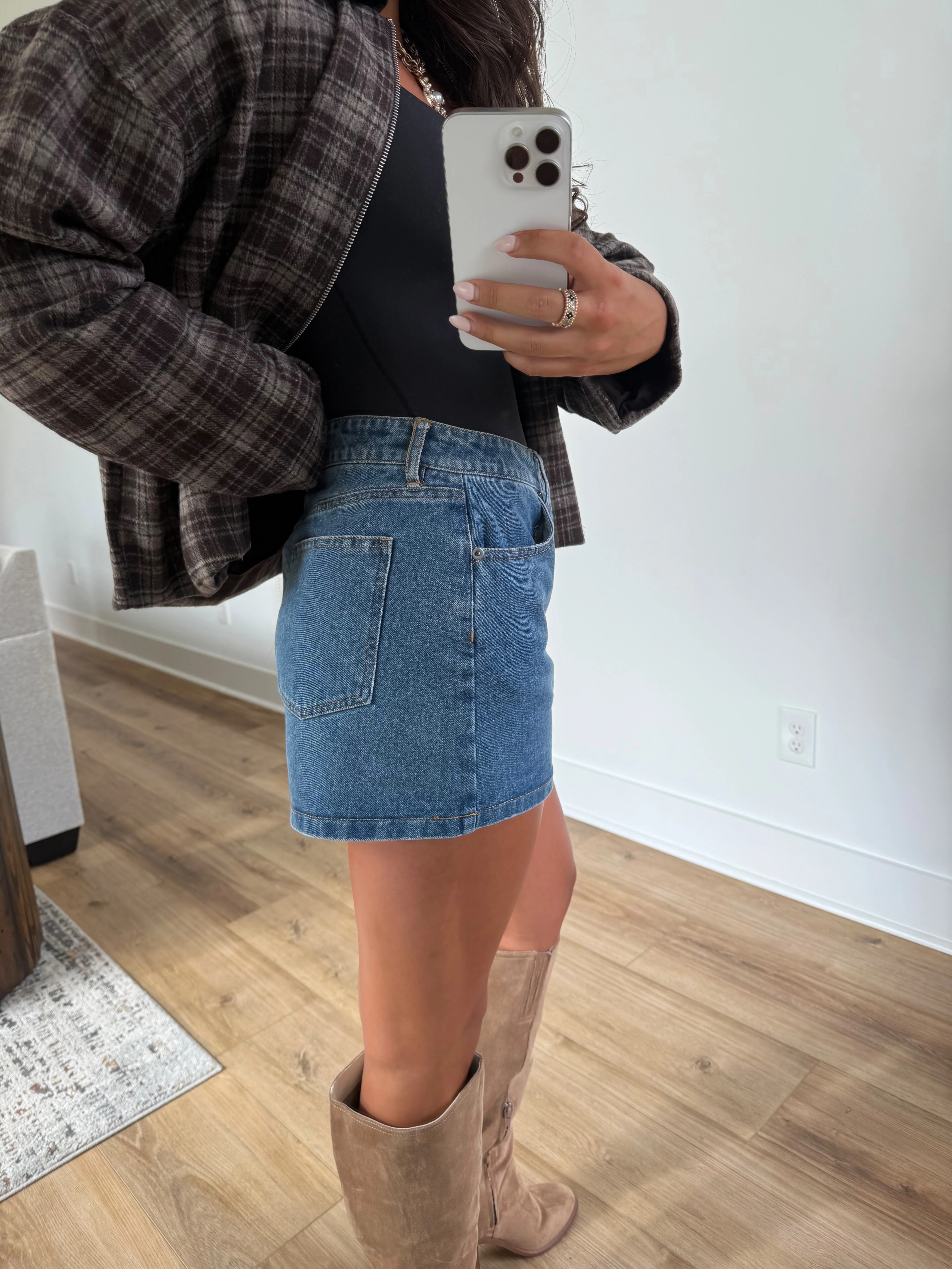 Denim Mini Skirt - Image 4