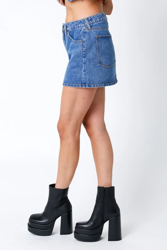Denim Mini Skirt - Image 7
