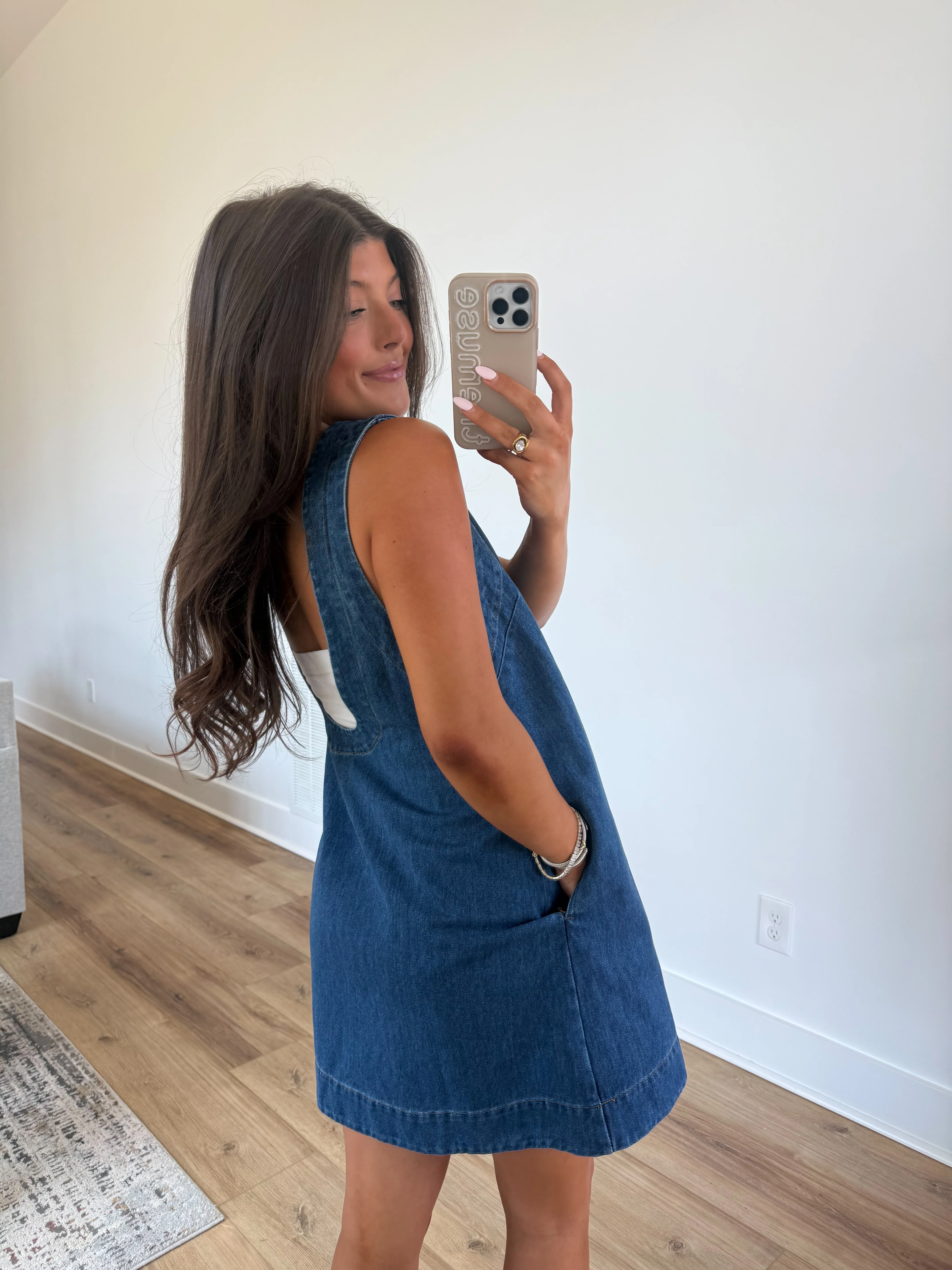Denim Shift Dress - Image 3