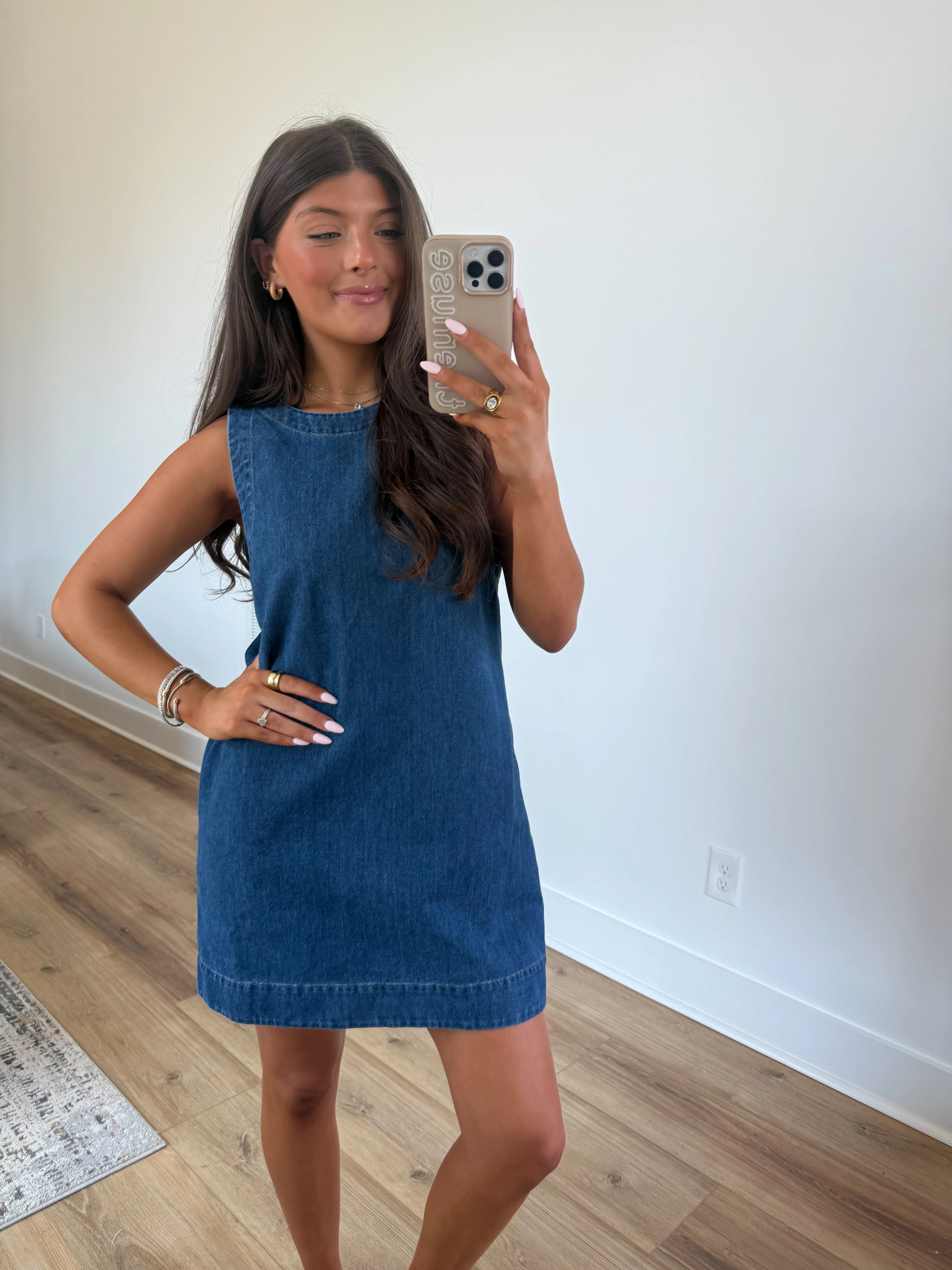 Denim Shift Dress - Image 4