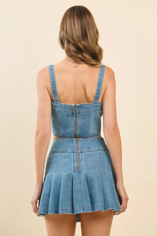 Denim Square Neck Top - Image 7