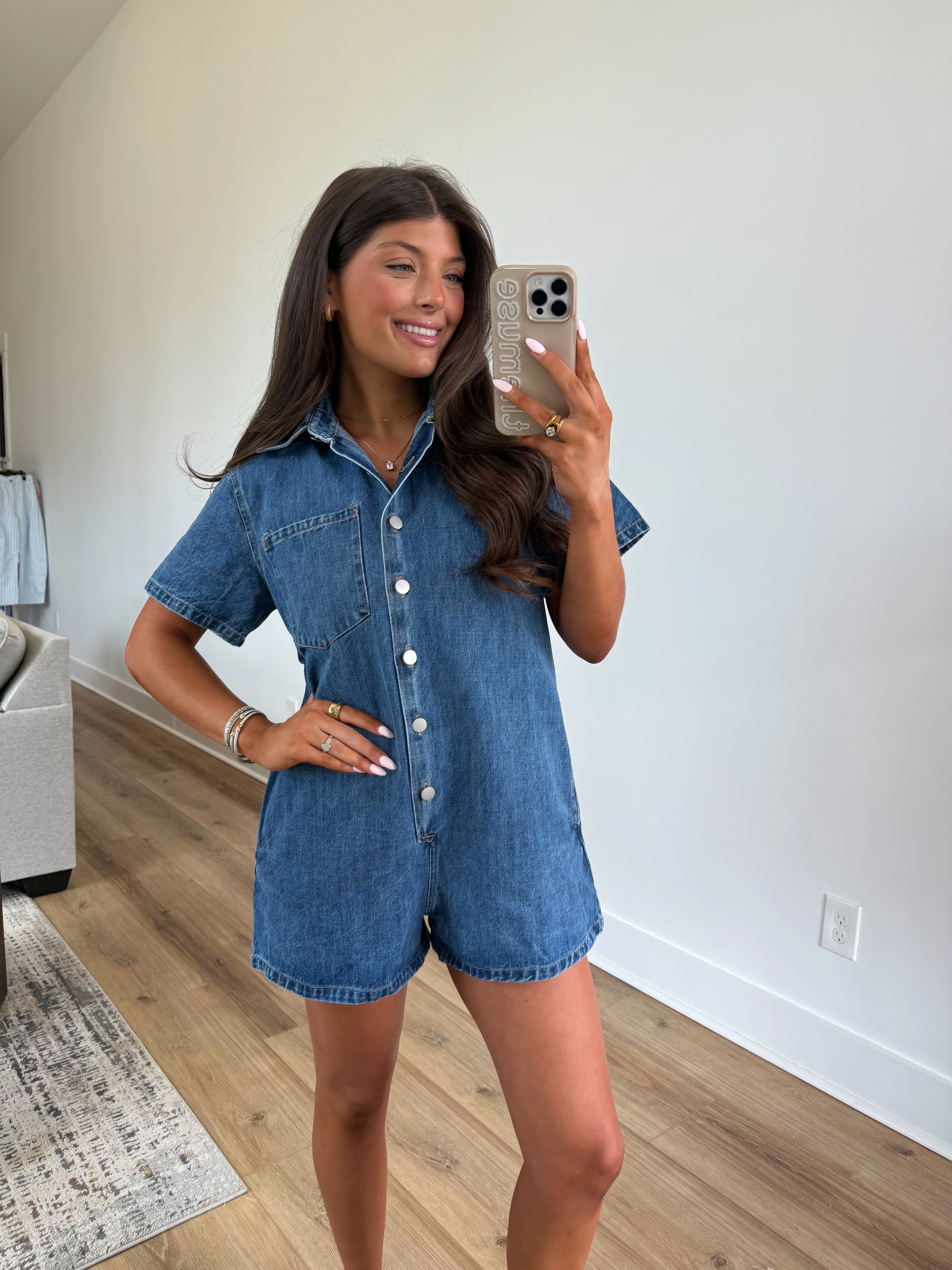 Denim T-Shirt Romper - Image 4