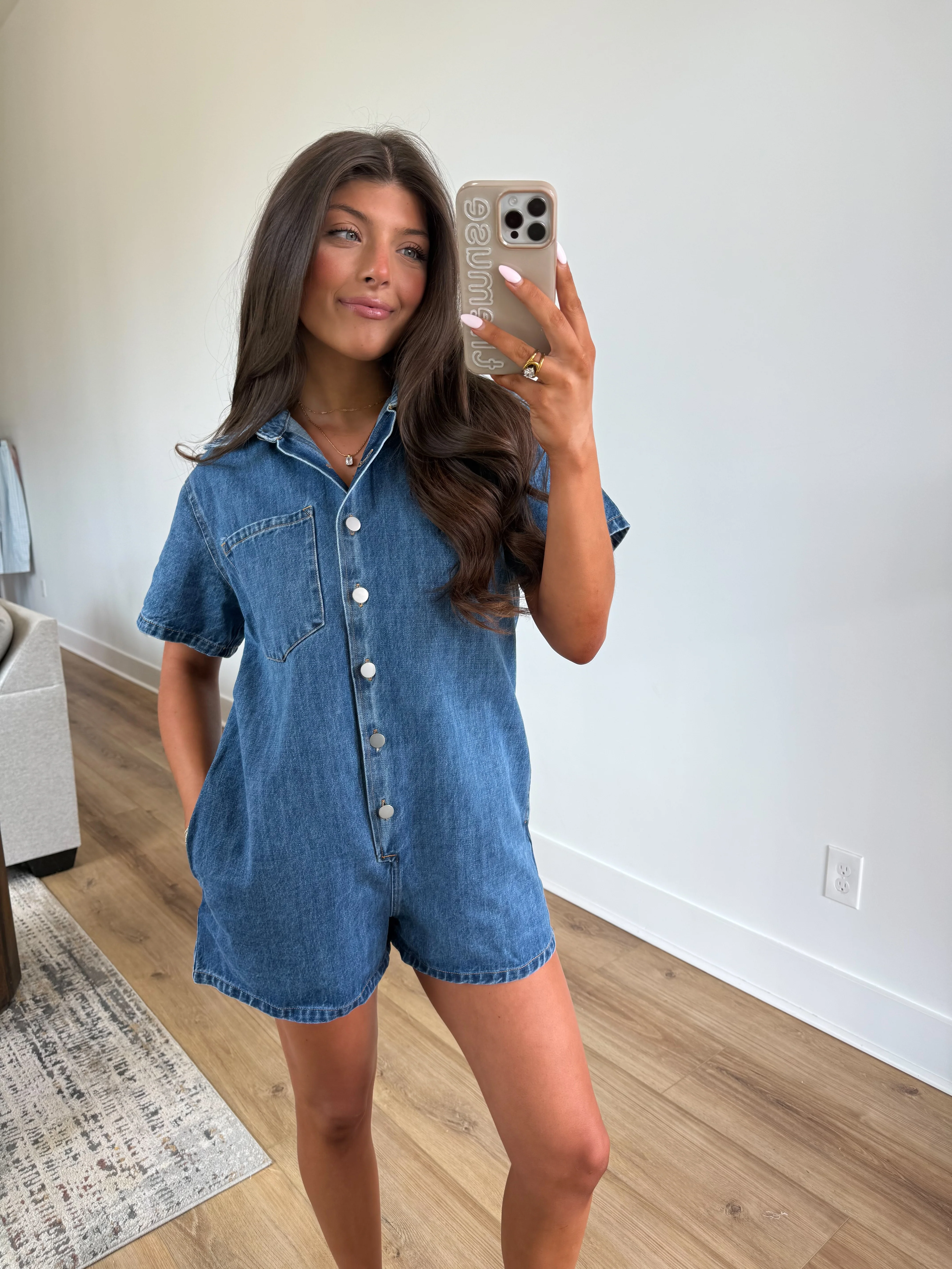 Denim T-Shirt Romper - Image 5